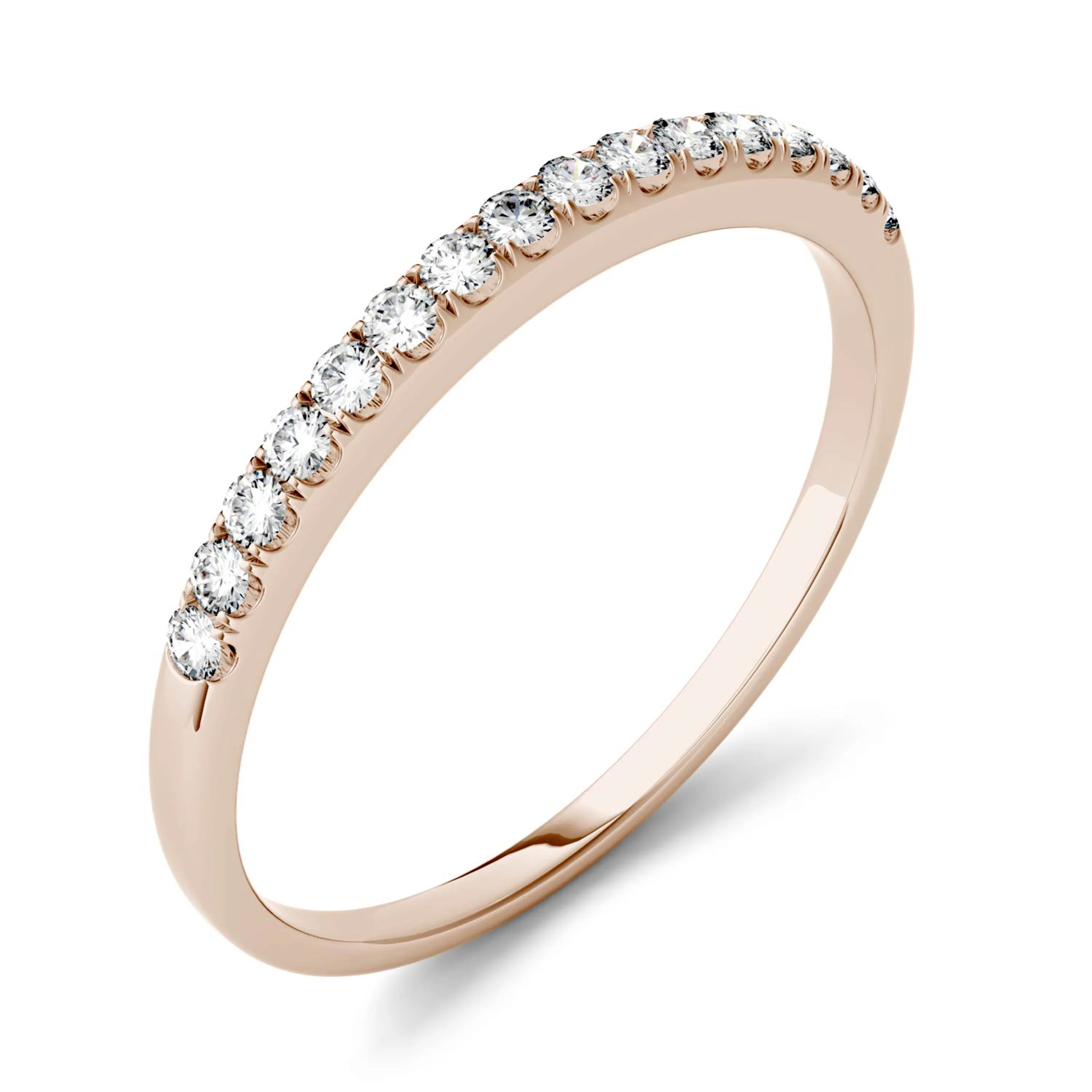 0.16 CTW DEW Round Moissanite Band in 14K Rose Gold - Image 2