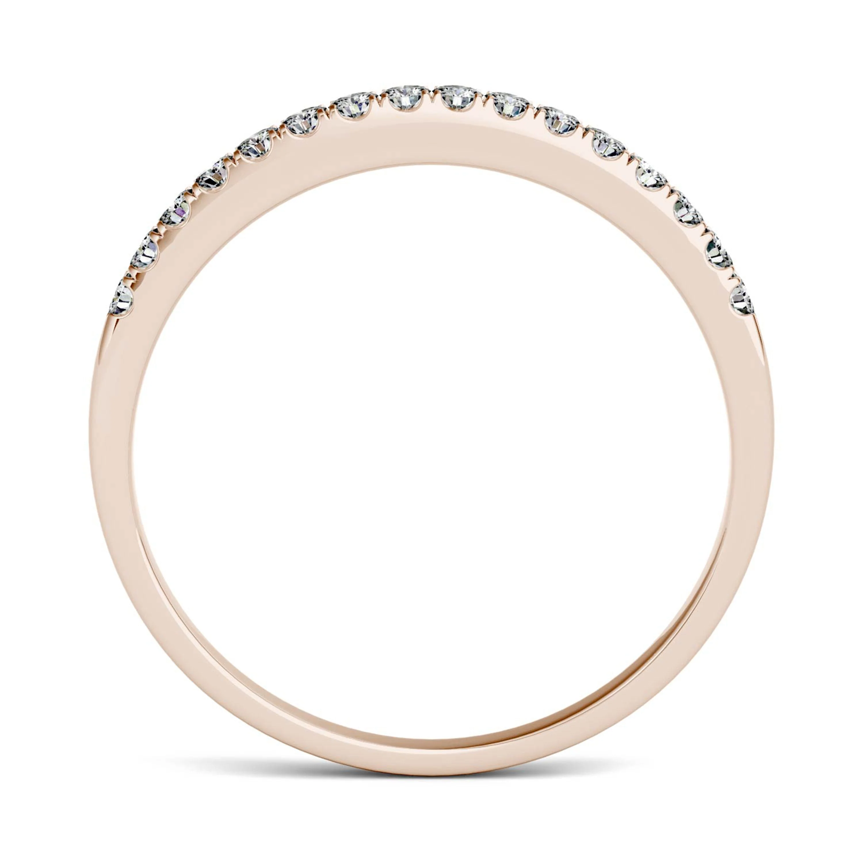 0.16 CTW DEW Round Moissanite Band in 14K Rose Gold - Image 3