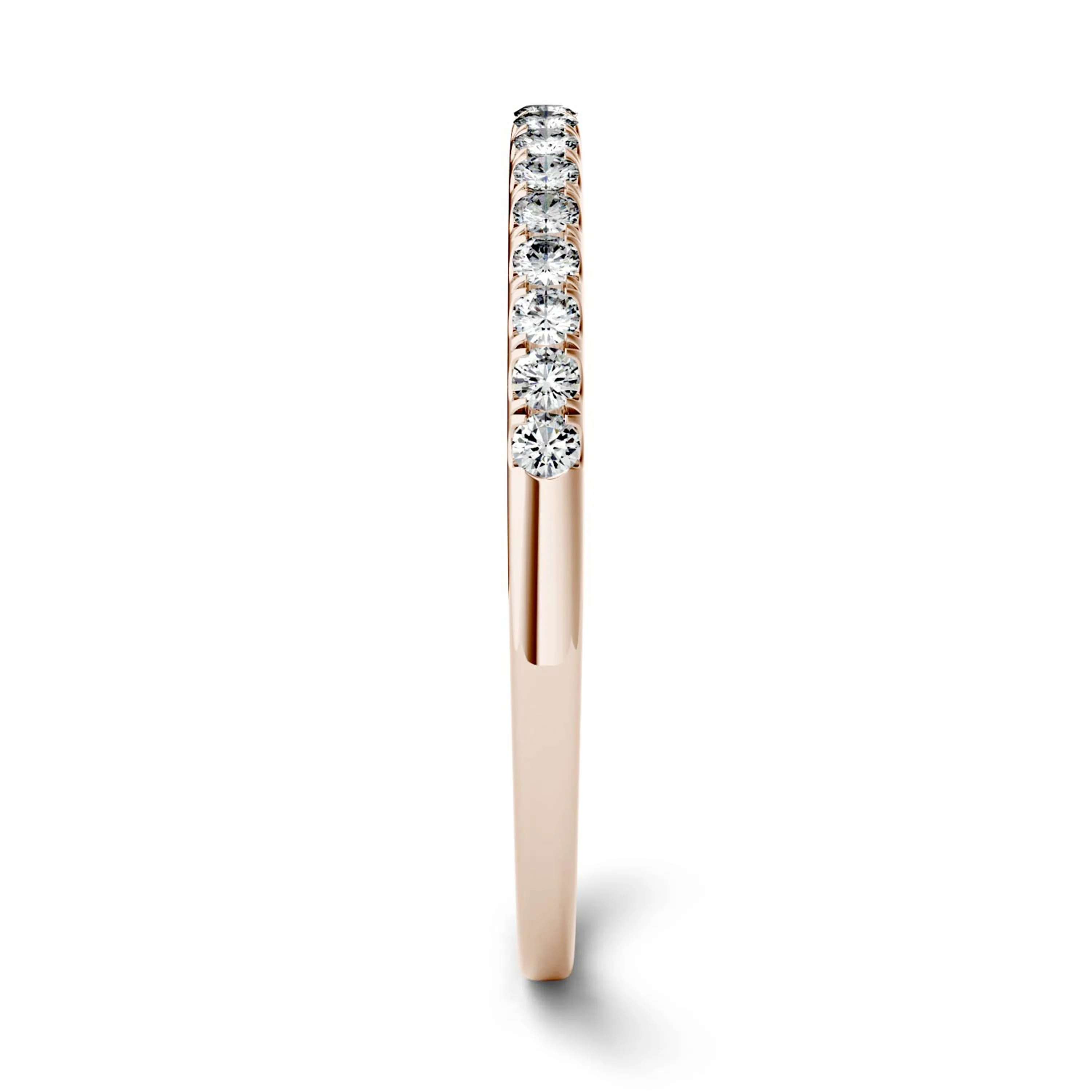 0.16 CTW DEW Round Moissanite Band in 14K Rose Gold - Image 5