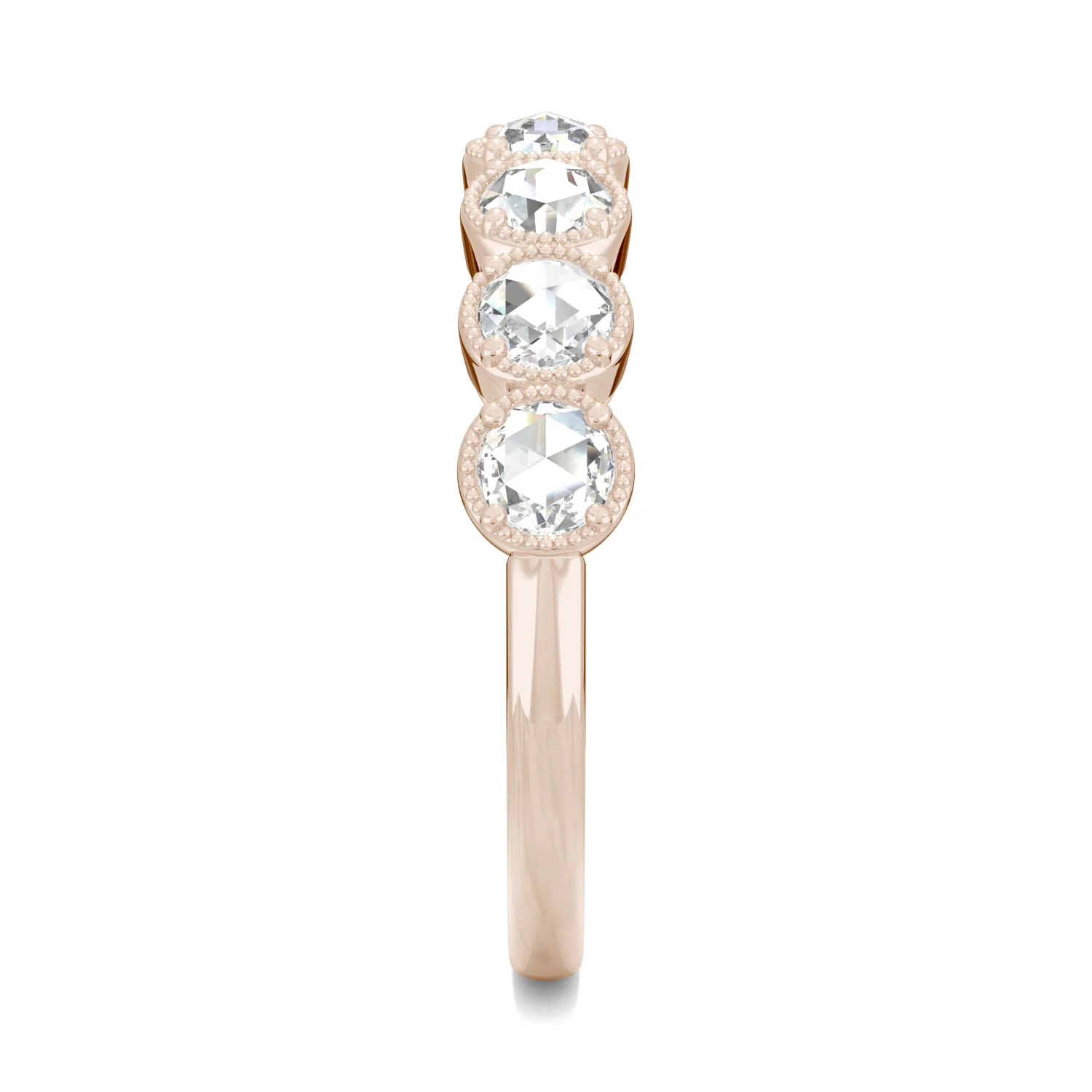 0.42 CTW DEW Rose-Cut Moissanite Seven-Stone Band in 14K Rose Gold - Image 5