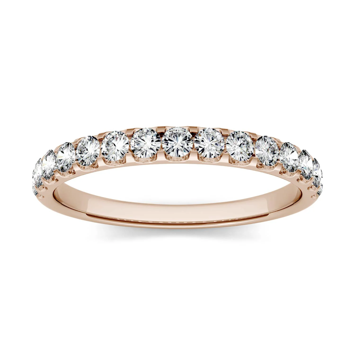 0.45 CTW DEW Round Moissanite Anniversary Band in 14K Rose Gold