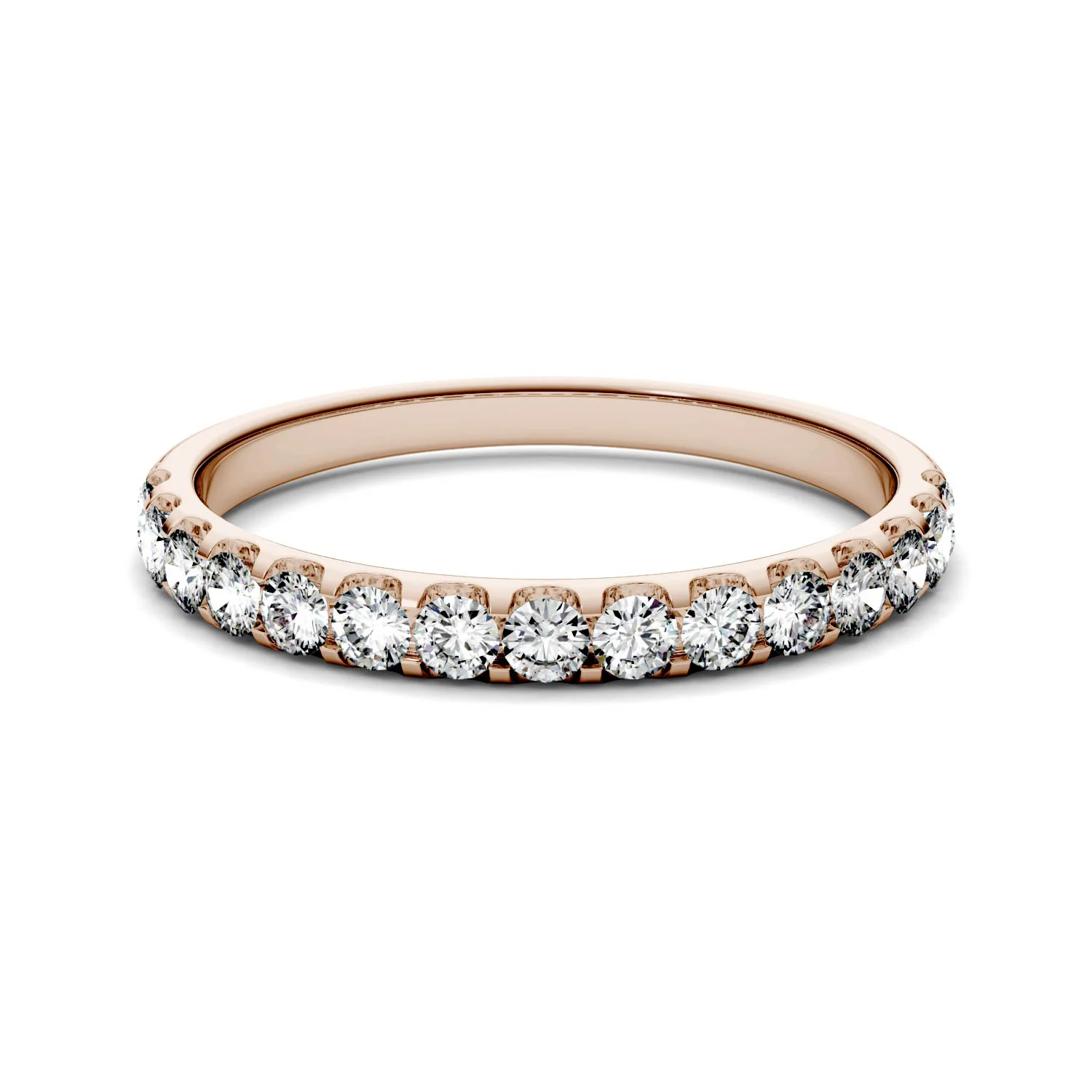 0.45 CTW DEW Round Moissanite Anniversary Band in 14K Rose Gold - Image 2