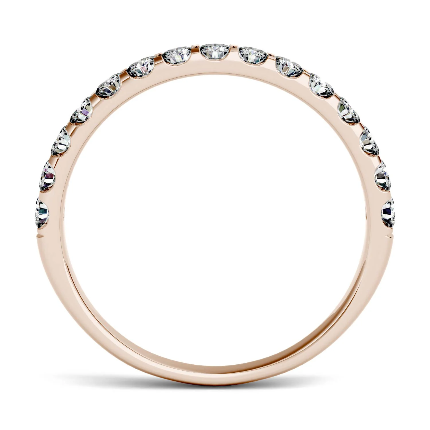 0.45 CTW DEW Round Moissanite Anniversary Band in 14K Rose Gold - Image 4