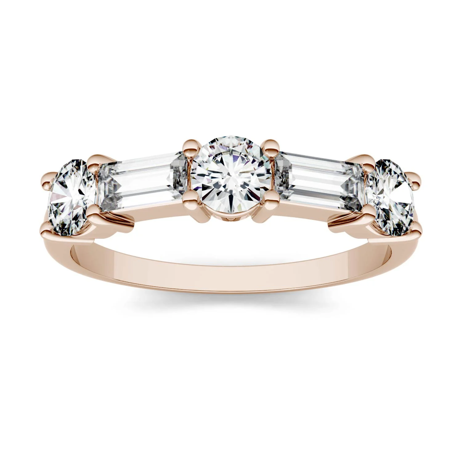 1.15 CTW DEW Straight Baguette Moissanite Band in 14K Rose Gold