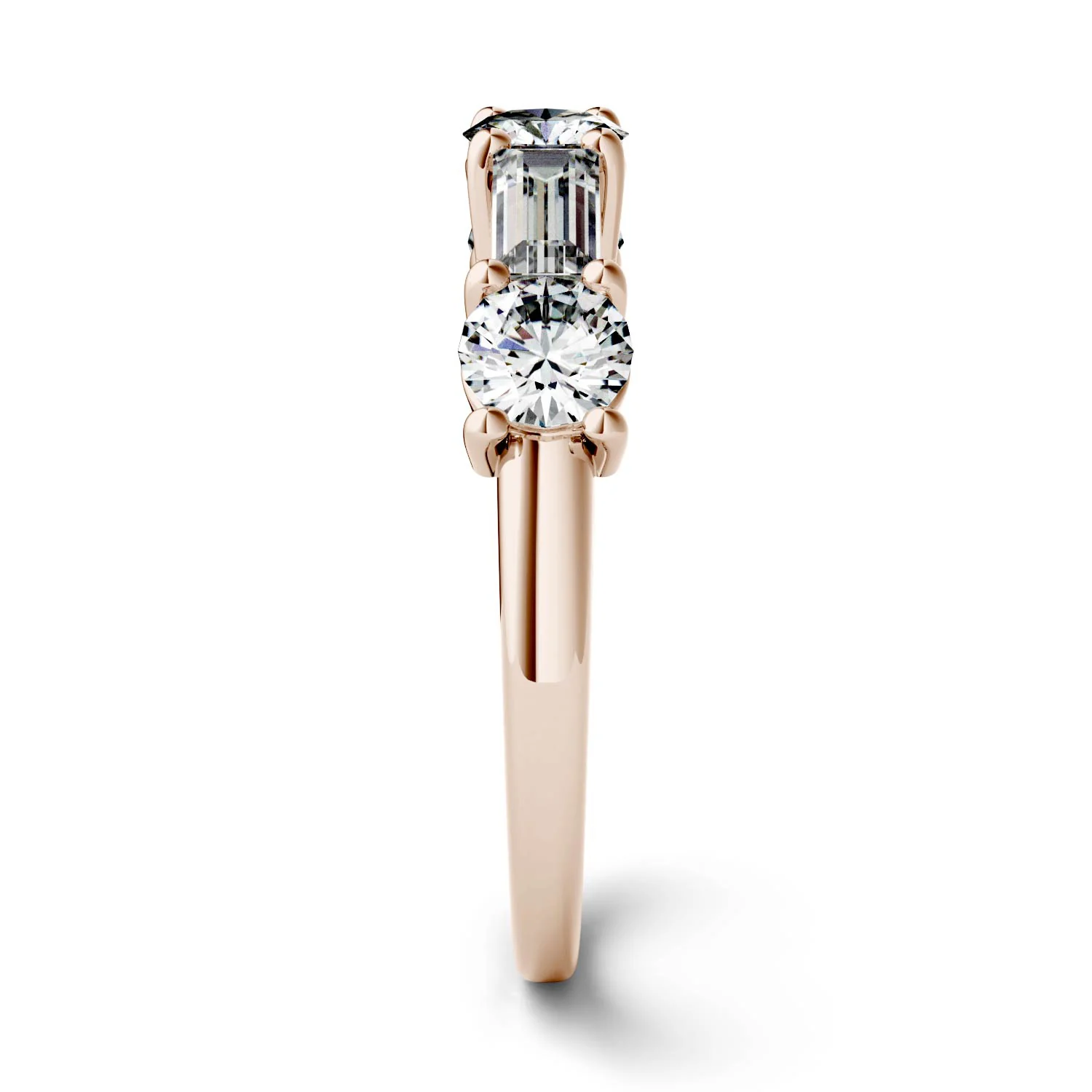 1.15 CTW DEW Straight Baguette Moissanite Band in 14K Rose Gold - Image 5