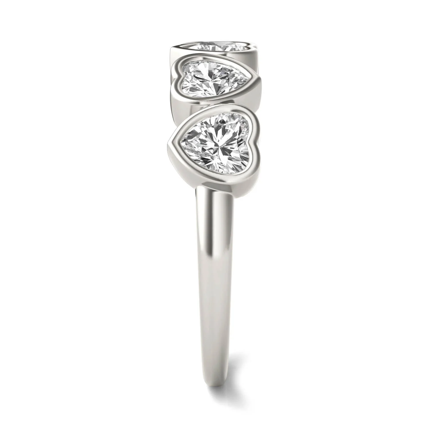 1.15 CTW DEW Heart Moissanite Five-Stone Band in Sterling Silver - Image 5
