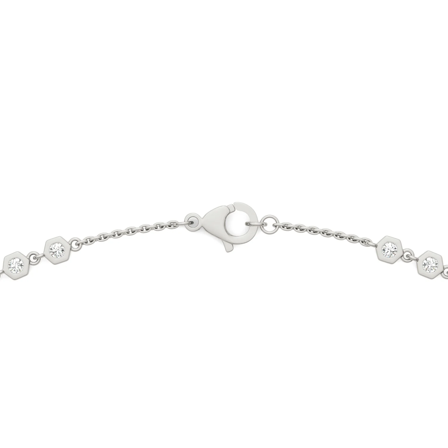 1.29 CTW DEW Moissanite Bezel Station Necklace in Sterling Silver - Image 4