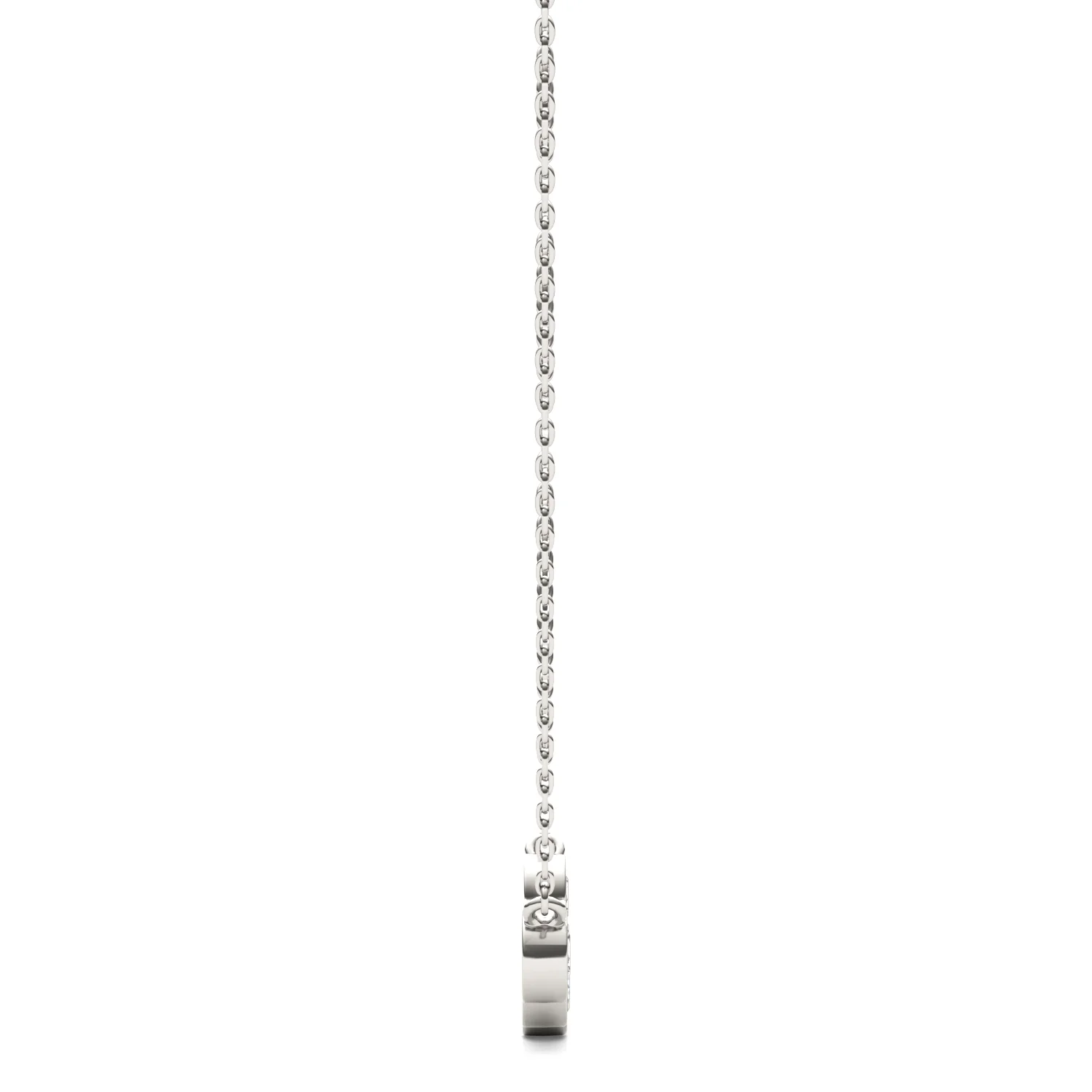 0.96 CTW DEW Round Moissanite Curved Bar Necklace in Sterling Silver - Image 3