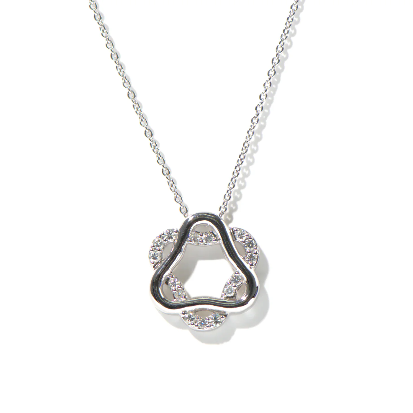 0.27 CTW DEW Moissanite Woven Pendant in Sterling Silver