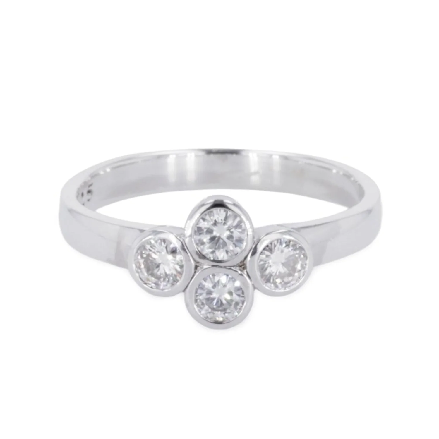 0.40 CTW DEW Moissanite East-West Cluster Fashion Ring in Sterling Silver