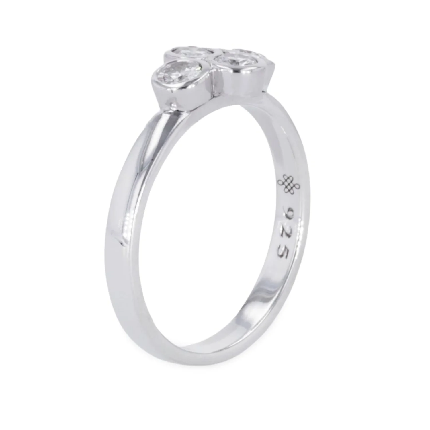 0.40 CTW DEW Moissanite East-West Cluster Fashion Ring in Sterling Silver - Image 2