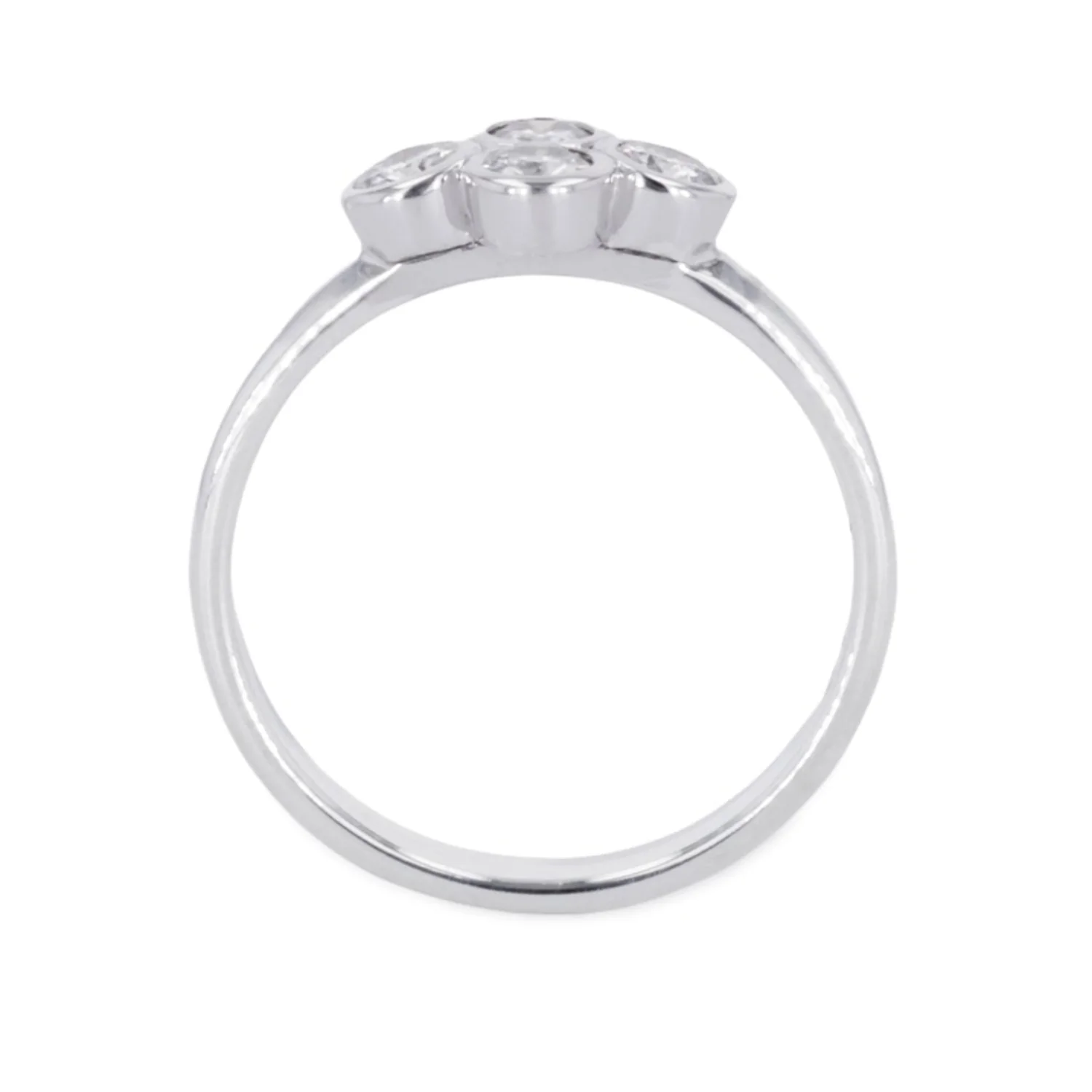 0.40 CTW DEW Moissanite East-West Cluster Fashion Ring in Sterling Silver - Image 3