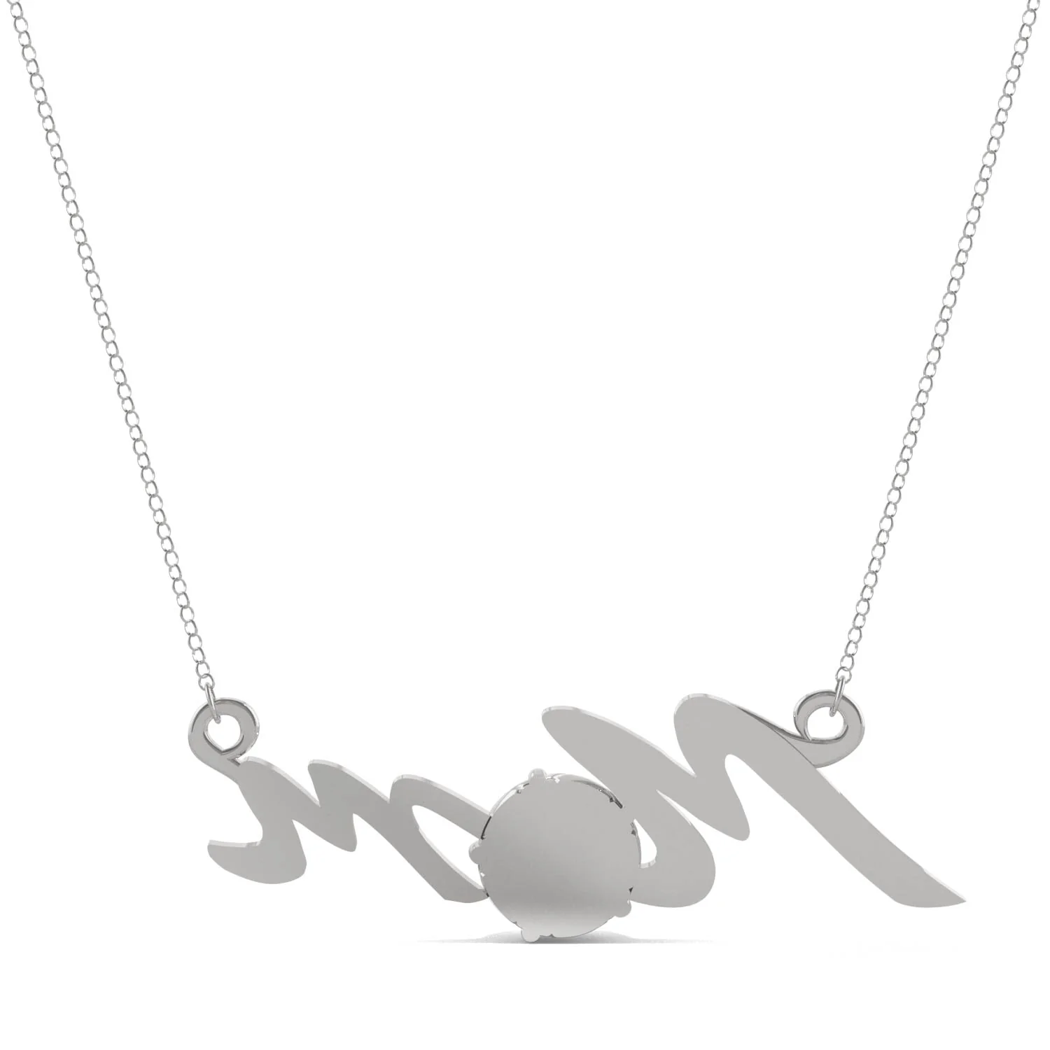 0.02 CTW DEW Moissanite Soccer Mom Necklace in Sterling Silver - Image 2