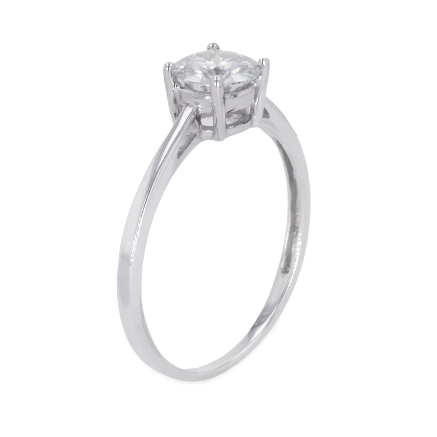 1.00 CTW DEW Round Moissanite Solitaire Engagement Ring in Sterling Silver - Image 2