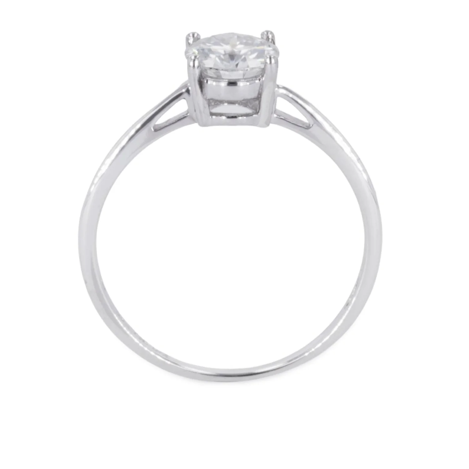 1.00 CTW DEW Round Moissanite Solitaire Engagement Ring in Sterling Silver - Image 3