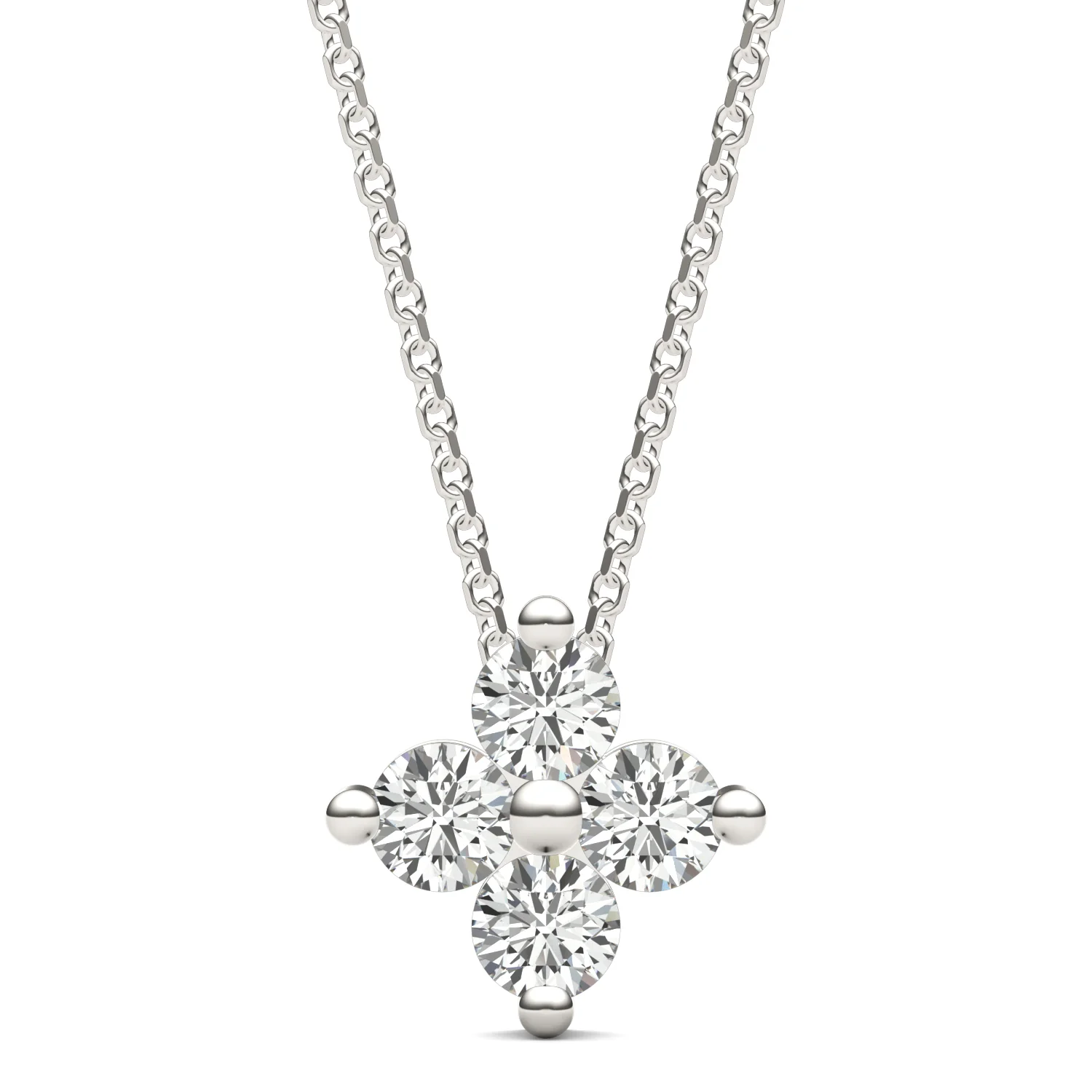 0.92 CTW DEW Moissanite Floral Pendant in Sterling Silver