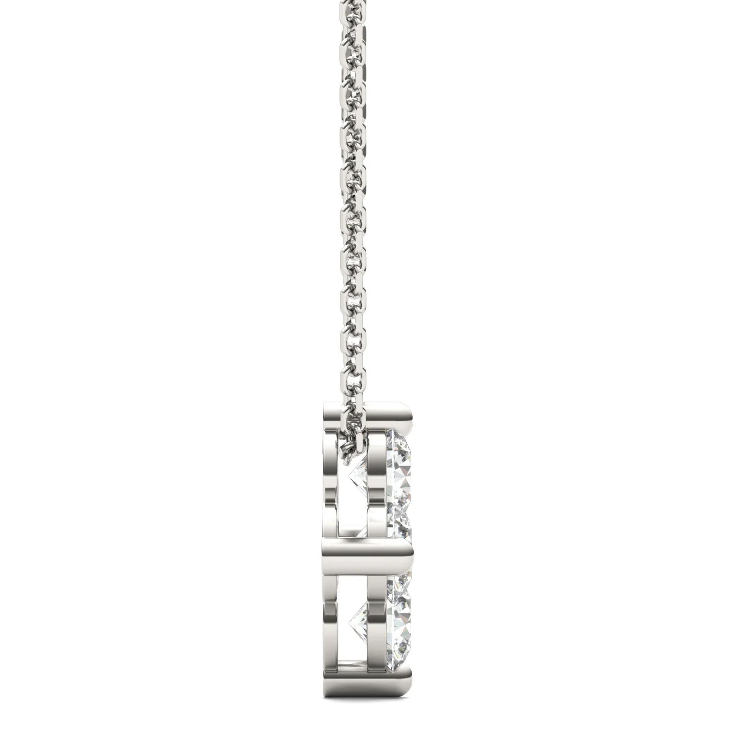 0.92 CTW DEW Moissanite Floral Pendant in Sterling Silver - Image 2