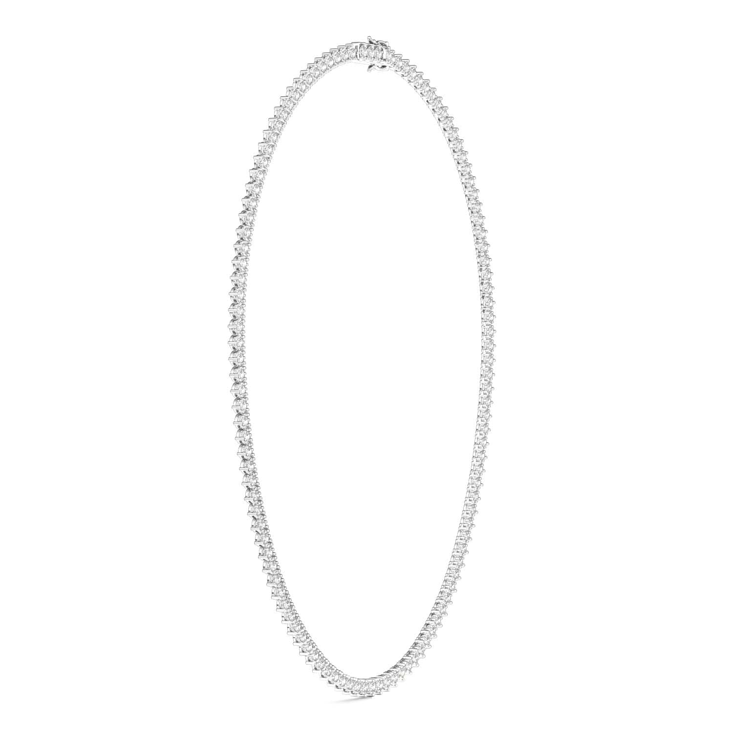 5.57 CTW DEW Round Moissanite Tennis Necklace in Sterling Silver - Image 2
