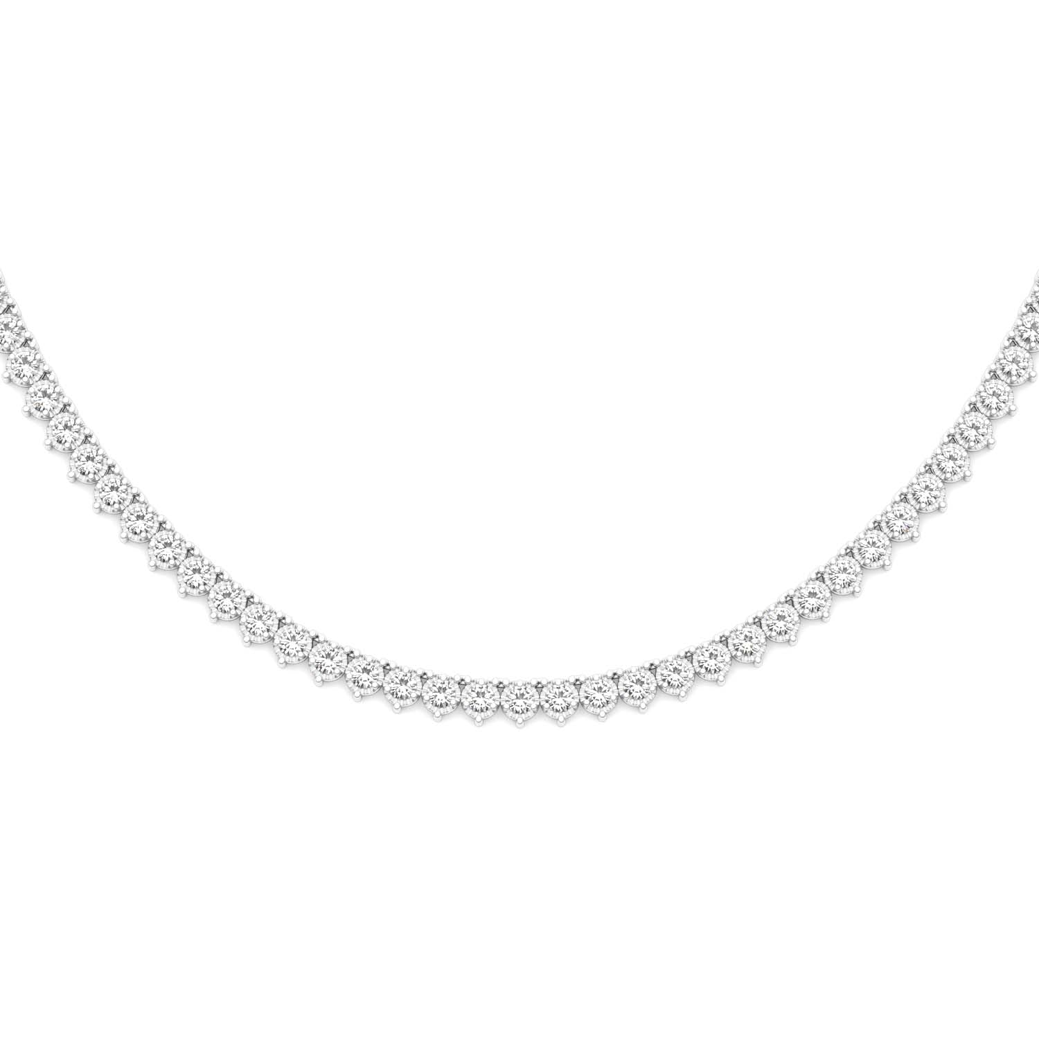 5.57 CTW DEW Round Moissanite Tennis Necklace in Sterling Silver - Image 3
