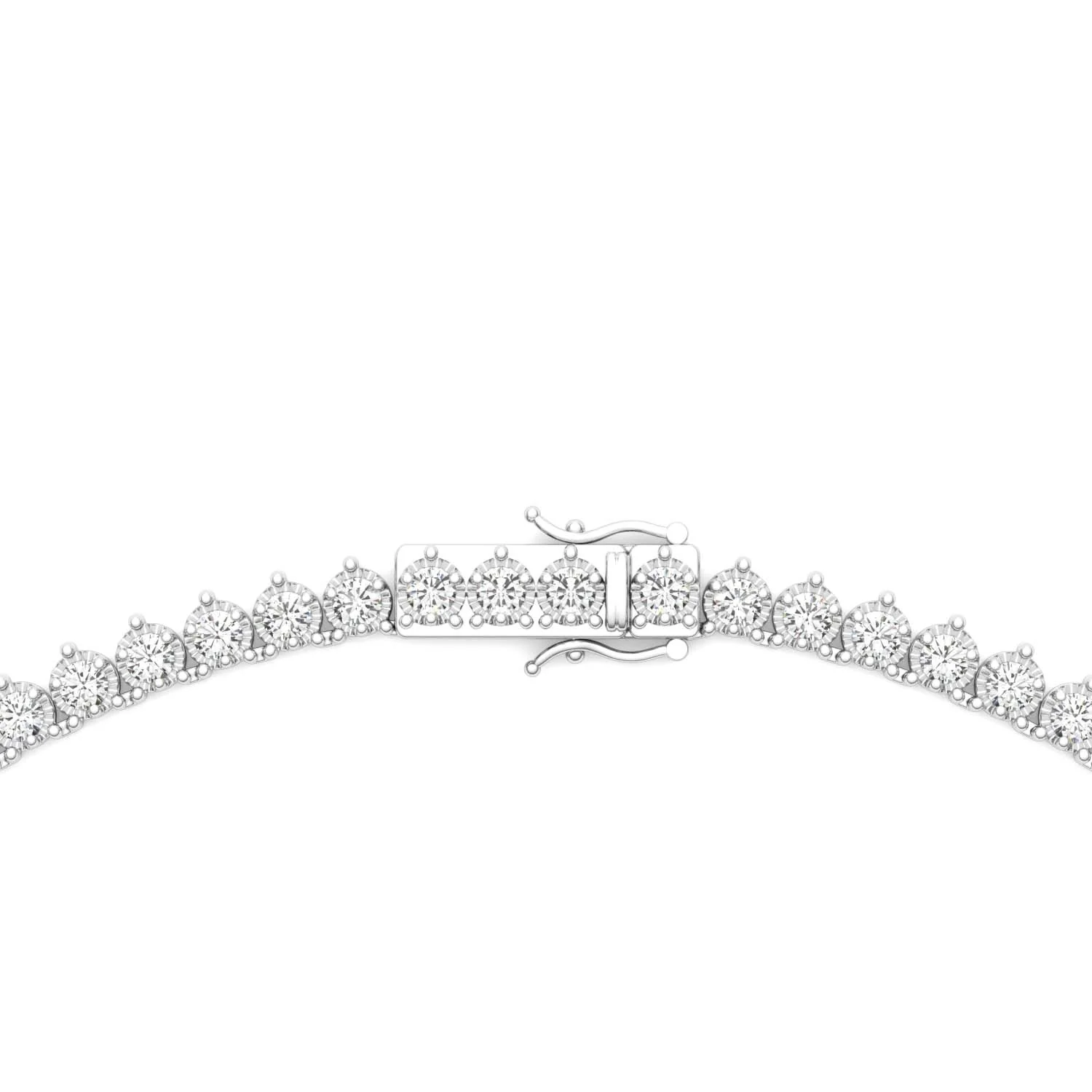 5.57 CTW DEW Round Moissanite Tennis Necklace in Sterling Silver - Image 4