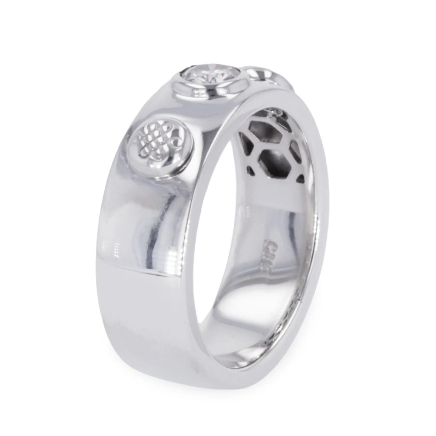 0.23 CTW DEW Round Moissanite Band in Sterling Silver - Image 2