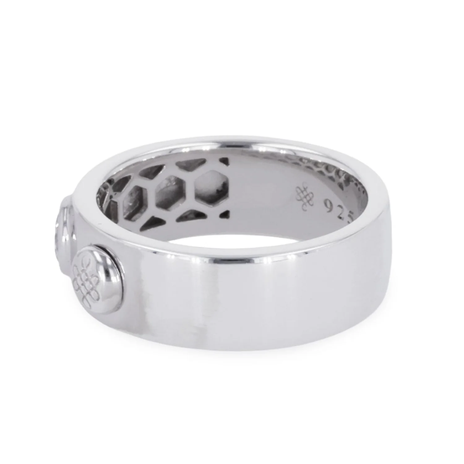0.23 CTW DEW Round Moissanite Band in Sterling Silver - Image 4