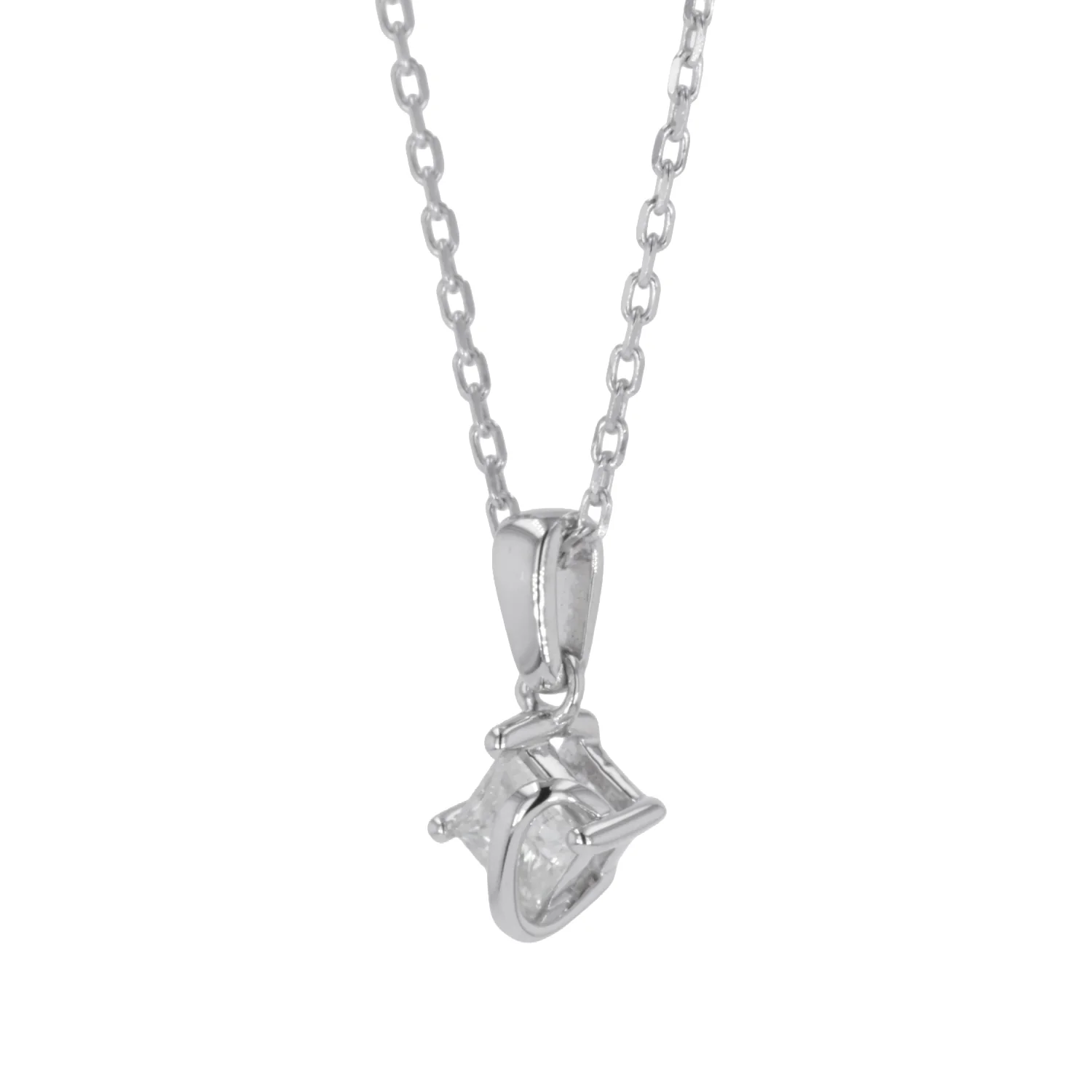 0.37 CTW DEW Square Moissanite Fashion Pendant in Sterling Silver - Image 2