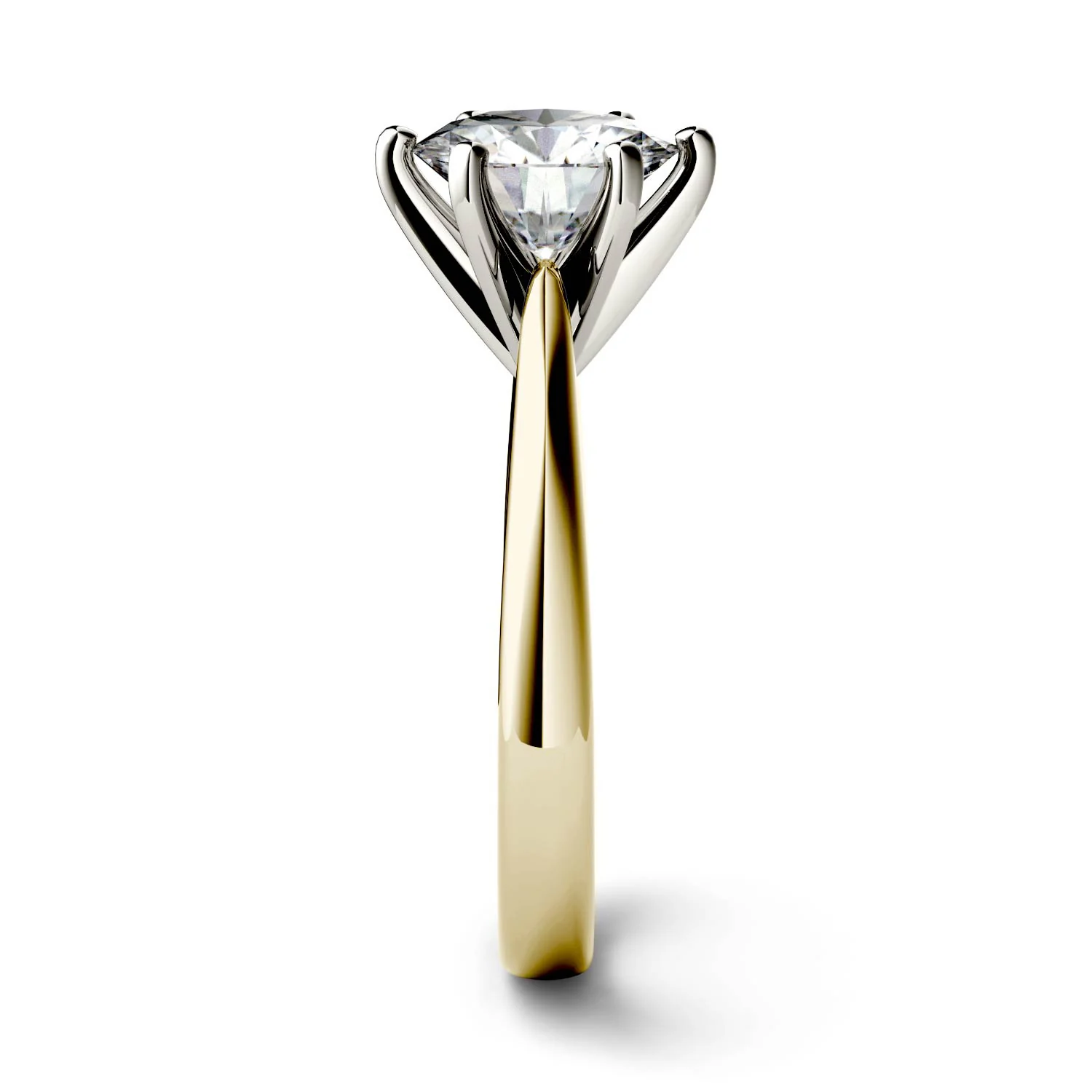 1.90 CTW DEW Round Moissanite Engagement Ring in 14K Two-Toned Gold - Image 5