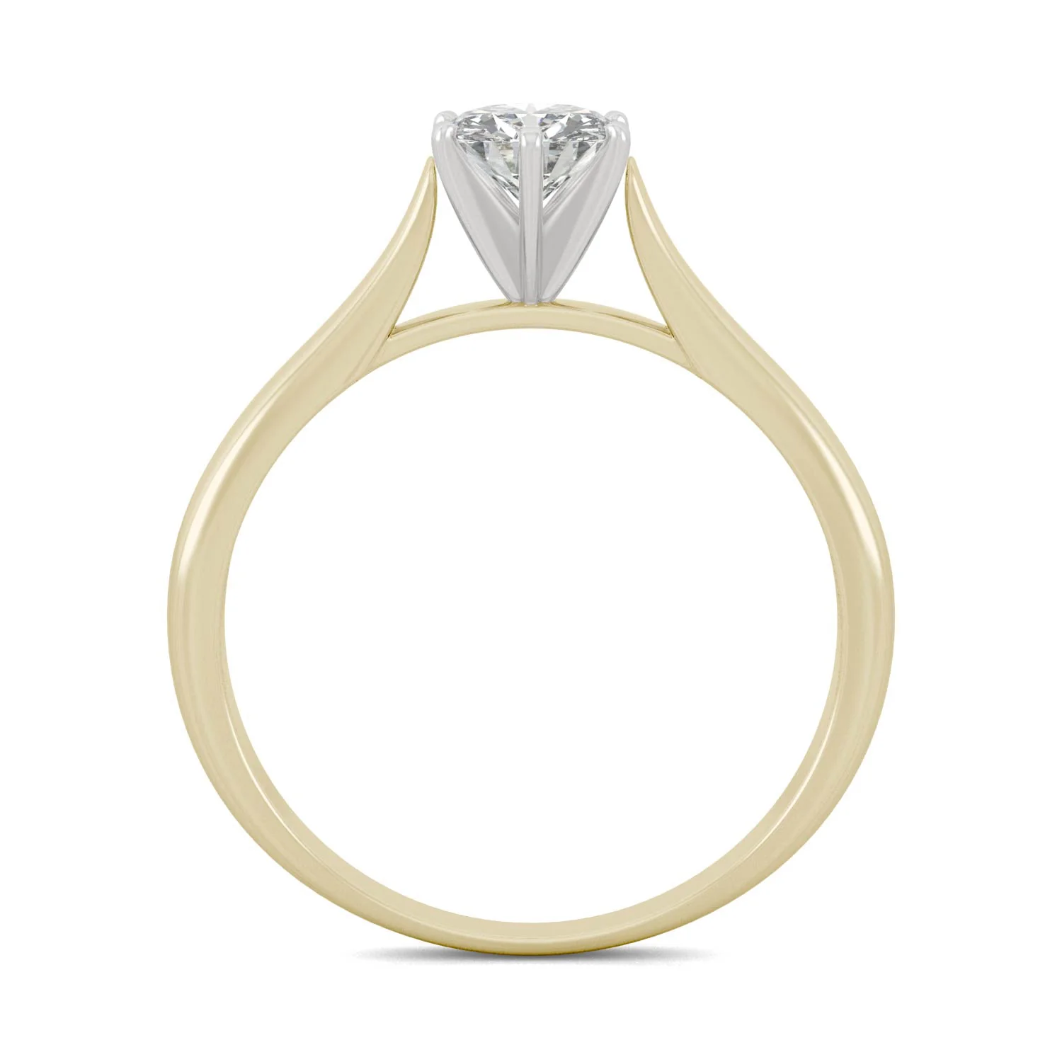 0.50 CTW DEW Round Moissanite Engagement Ring in 14K Two-Toned Gold - Image 3