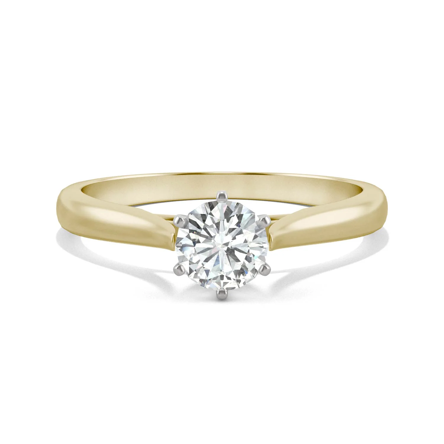 0.50 CTW DEW Round Moissanite Engagement Ring in 14K Two-Toned Gold - Image 4