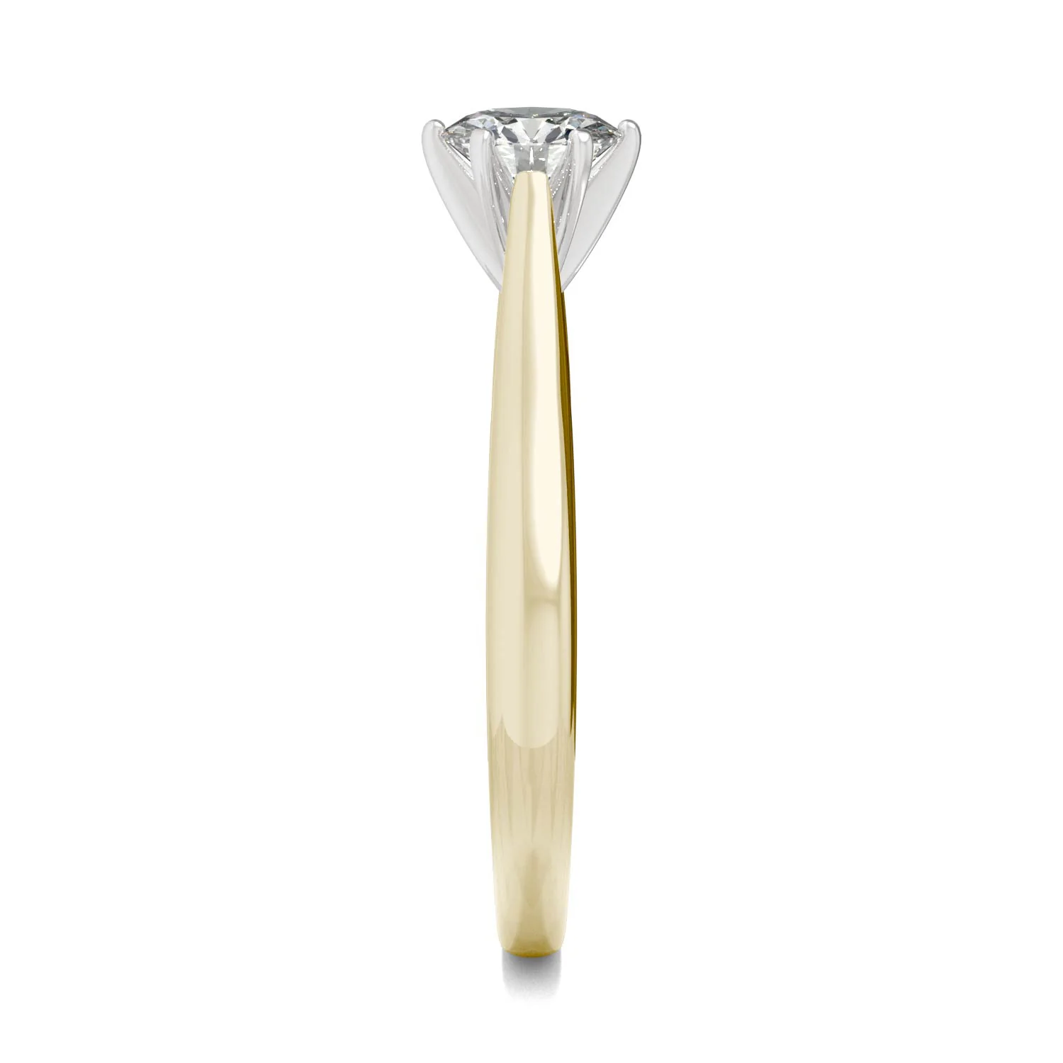 0.50 CTW DEW Round Moissanite Engagement Ring in 14K Two-Toned Gold - Image 5