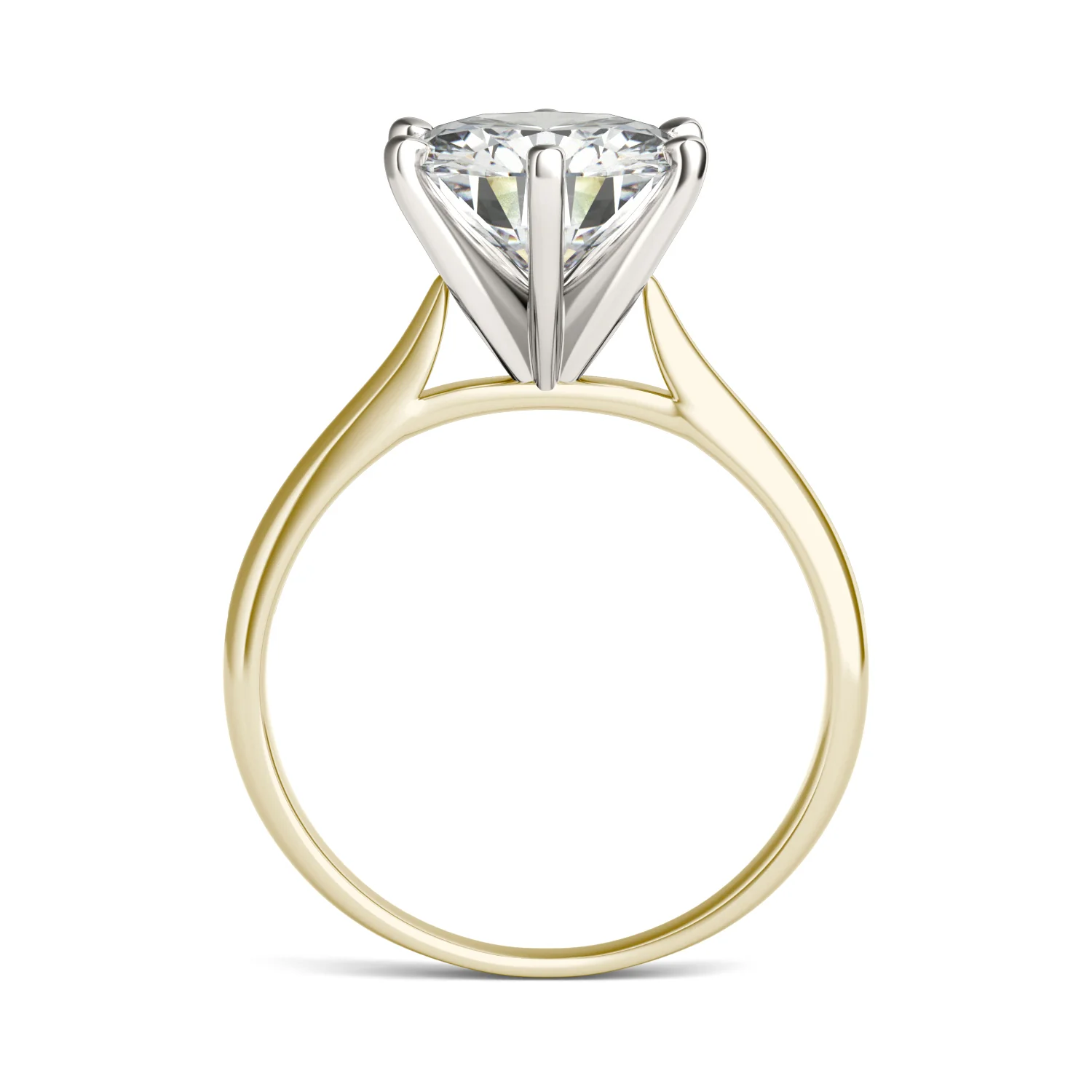3.10 CTW DEW Round Moissanite Solitaire Ring in 14K Two-Tone Gold - Image 3