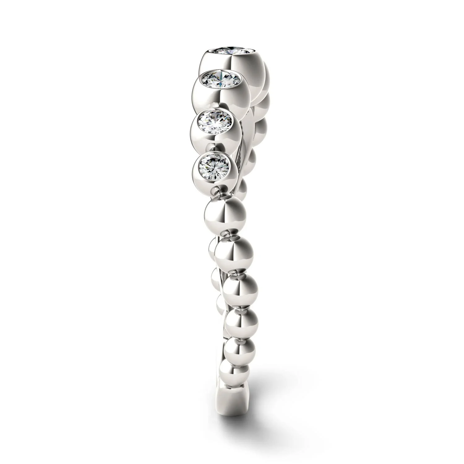 0.18 CTW DEW Moissanite Asymmetrical Fashion Band in 14K White Gold - Image 4