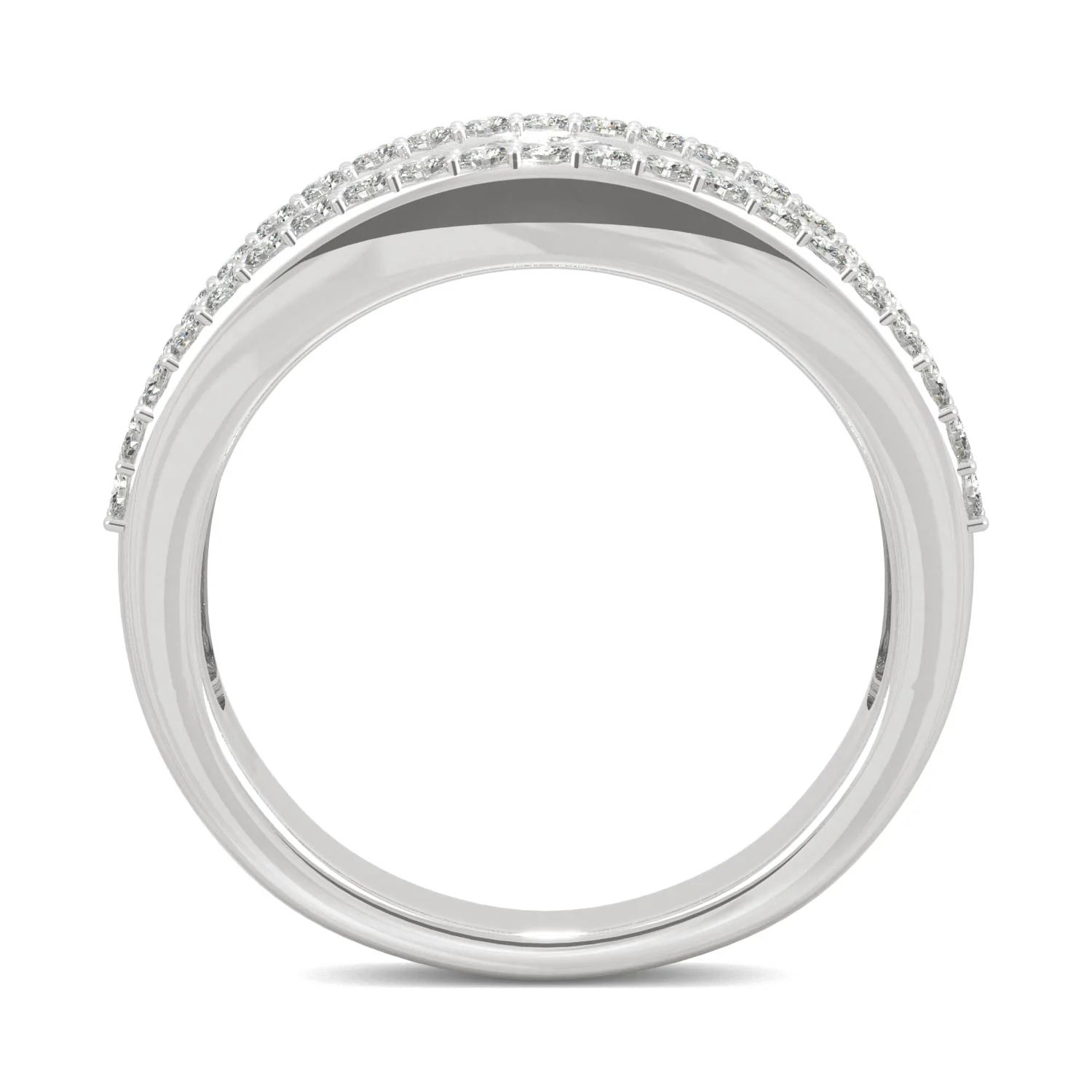1.53 CTW DEW Round Moissanite Graduated Band in 14K White Gold - Image 3