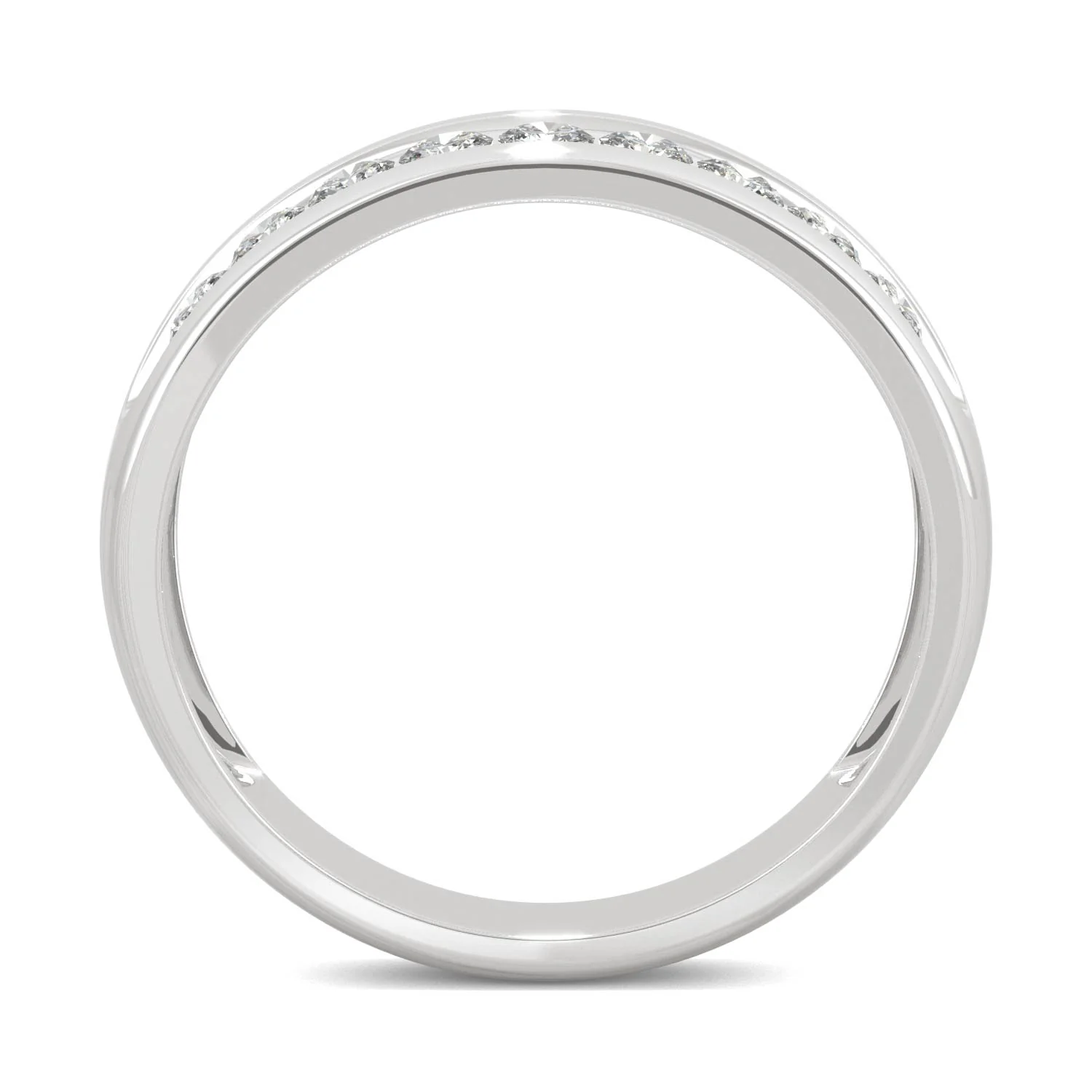 0.72 CTW DEW Round Moissanite Two Row Ring in 14K White Gold - Image 3