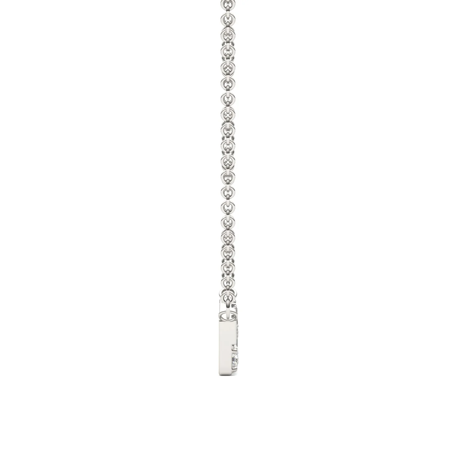 0.82 CTW DEW Straight Baguette Moissanite Fixed Necklace 14K White Gold - Image 2