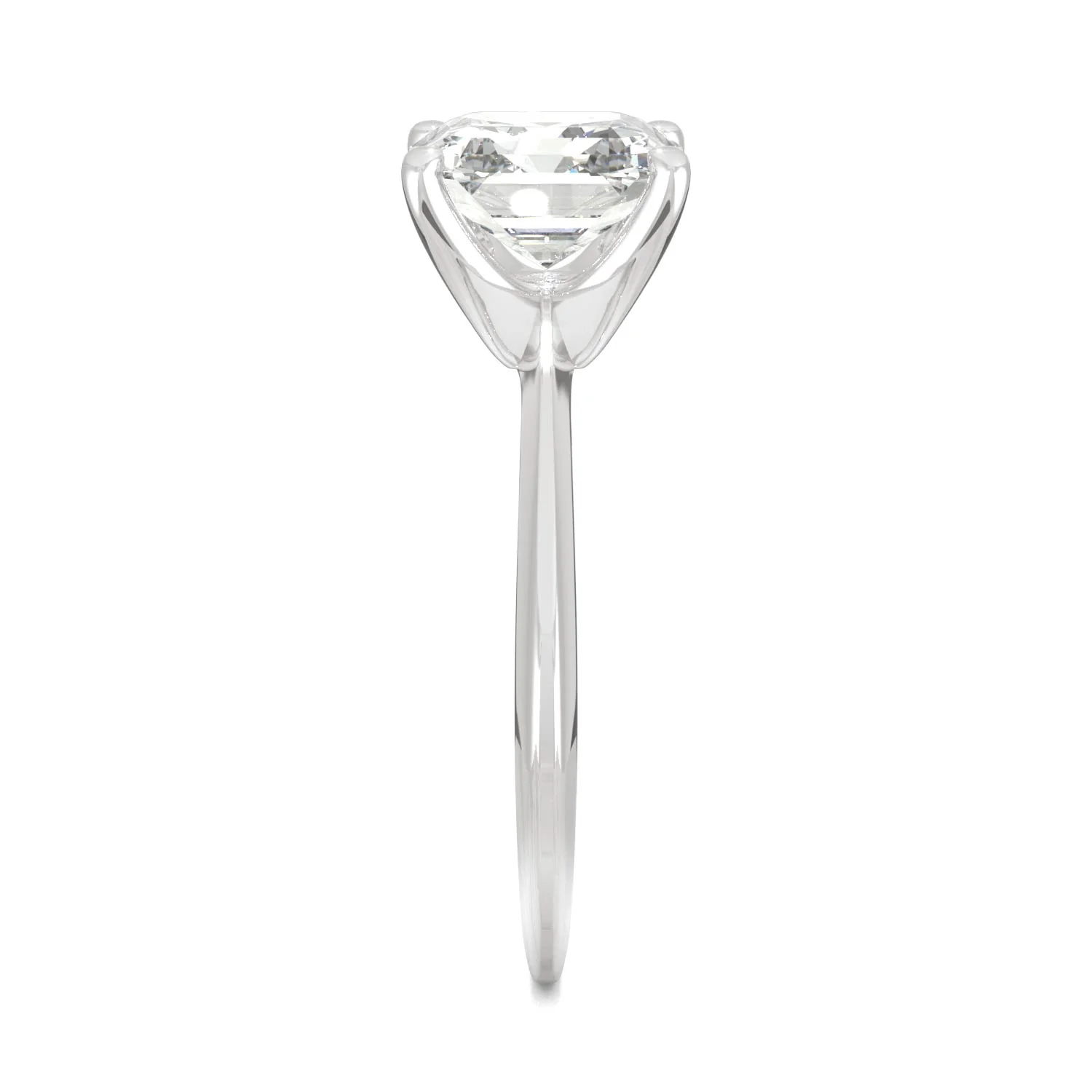 2.21 CTW DEW Asscher Moissanite Engagement Ring in 14K White Gold - Image 5