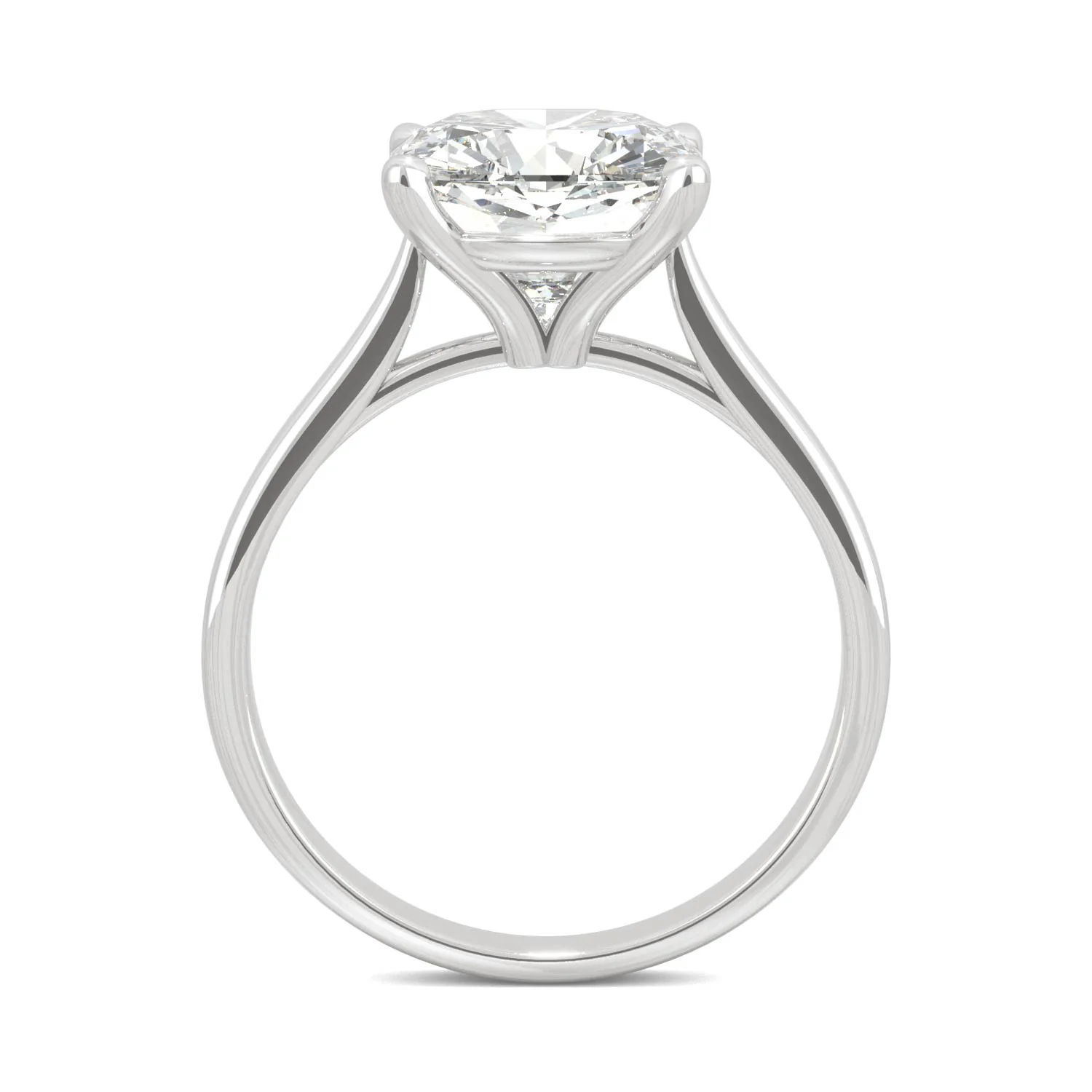 3.30 CTW DEW Cushion Moissanite Engagement Ring in 14K White Gold - Image 3