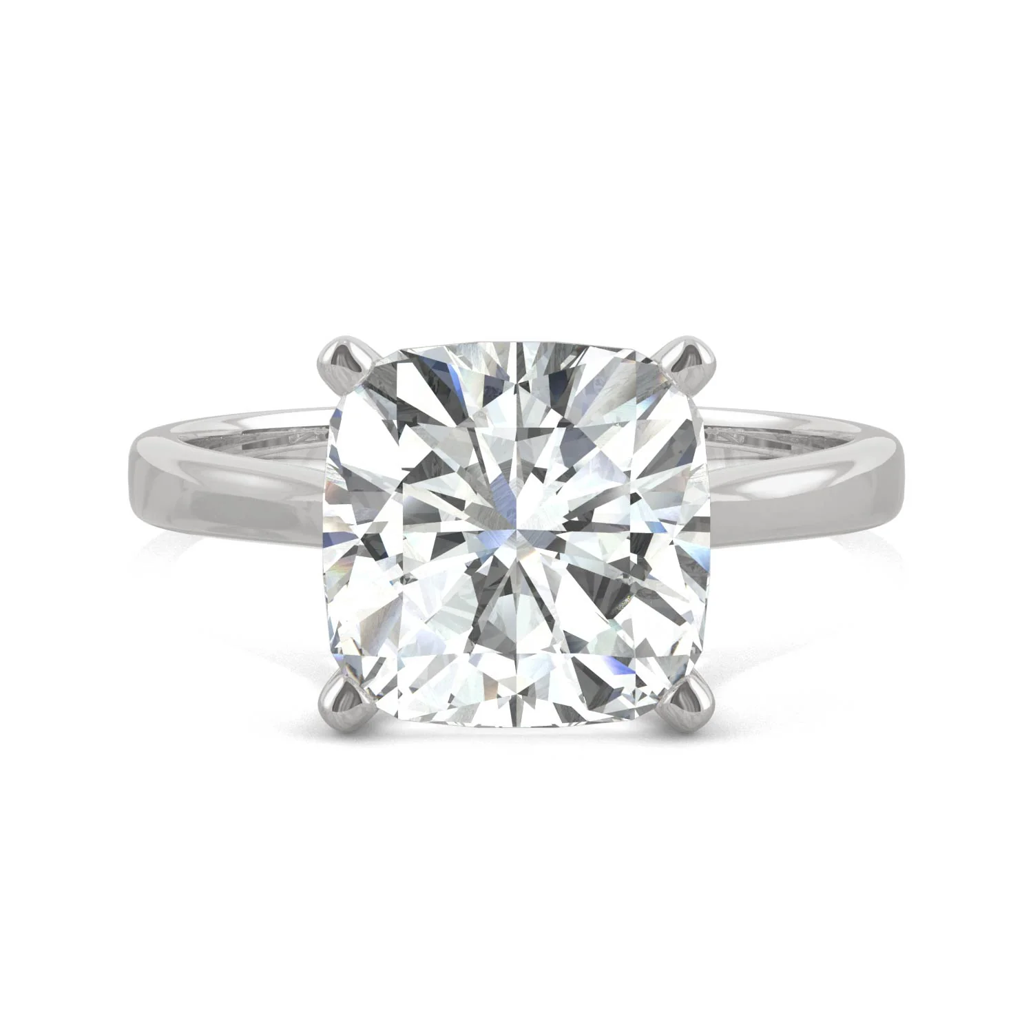 3.30 CTW DEW Cushion Moissanite Engagement Ring in 14K White Gold - Image 4