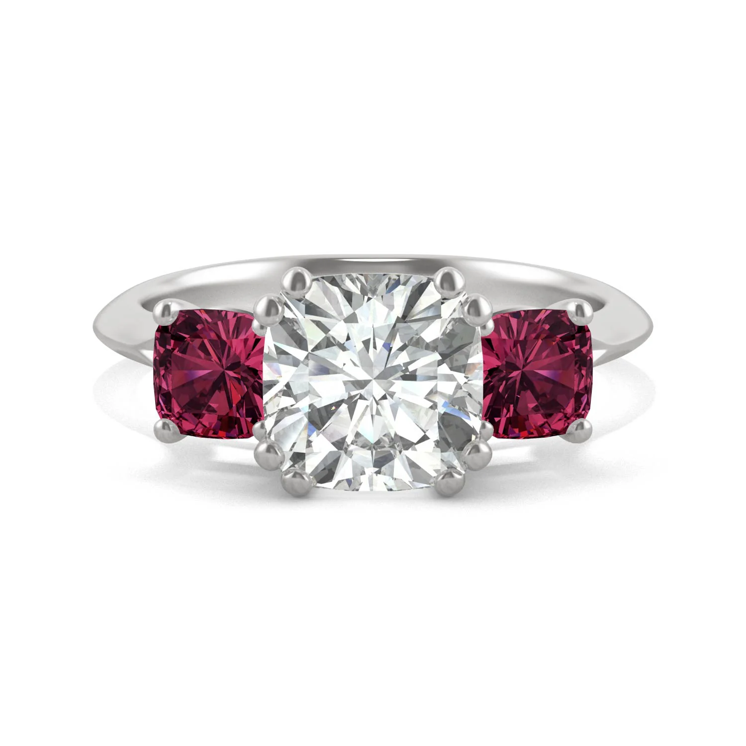3.40 CTW DEW Cushion Moissanite Engagement Ring in 14K White Gold - Image 4