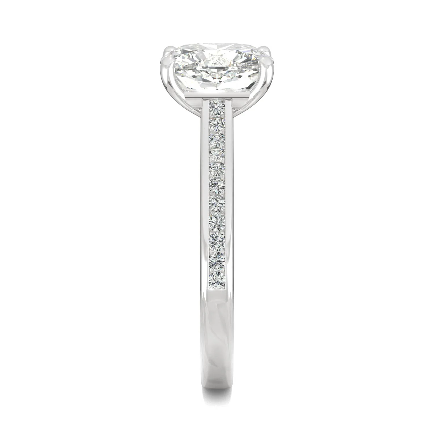 2.58 CTW DEW Cushion Moissanite Engagement Ring in 14K White Gold - Image 5