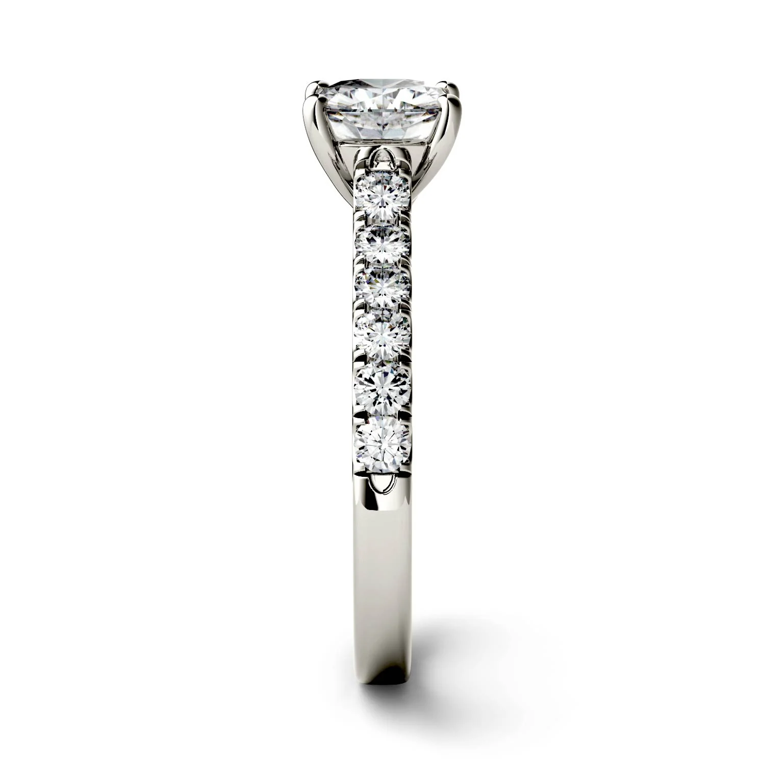 1.46 CTW DEW Cushion Moissanite Engagement Ring in 14K White Gold - Image 5