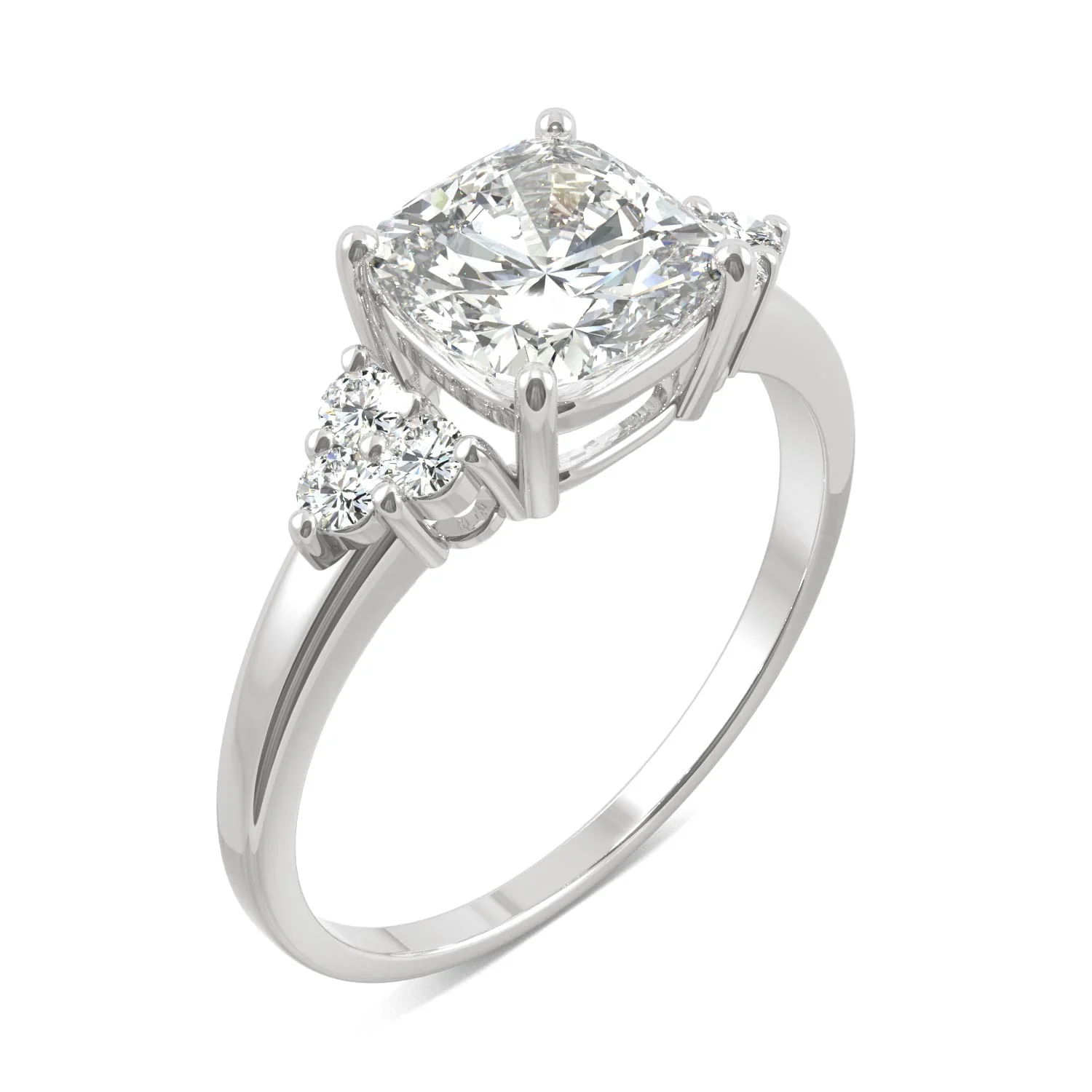 1.88 CTW DEW Cushion Moissanite Engagement Ring in 14K White Gold - Image 2