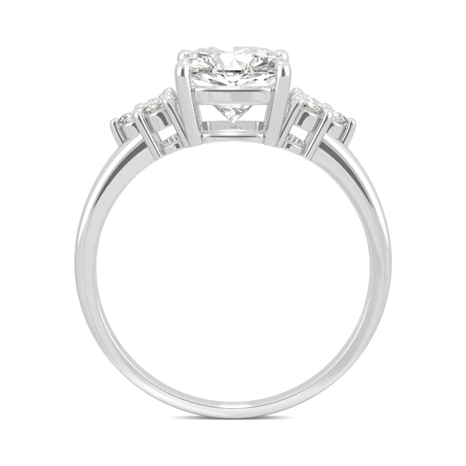 1.88 CTW DEW Cushion Moissanite Engagement Ring in 14K White Gold - Image 3