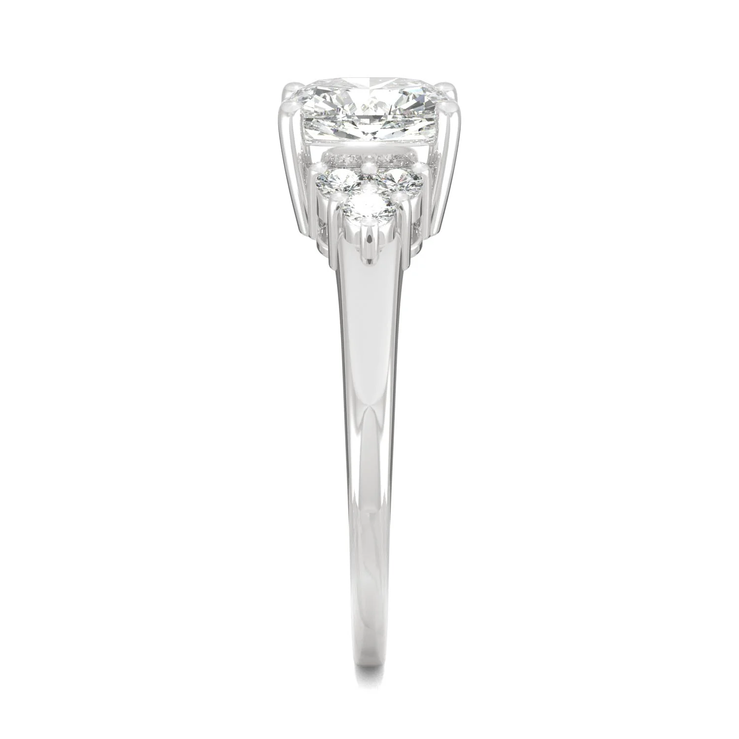 1.88 CTW DEW Cushion Moissanite Engagement Ring in 14K White Gold - Image 5
