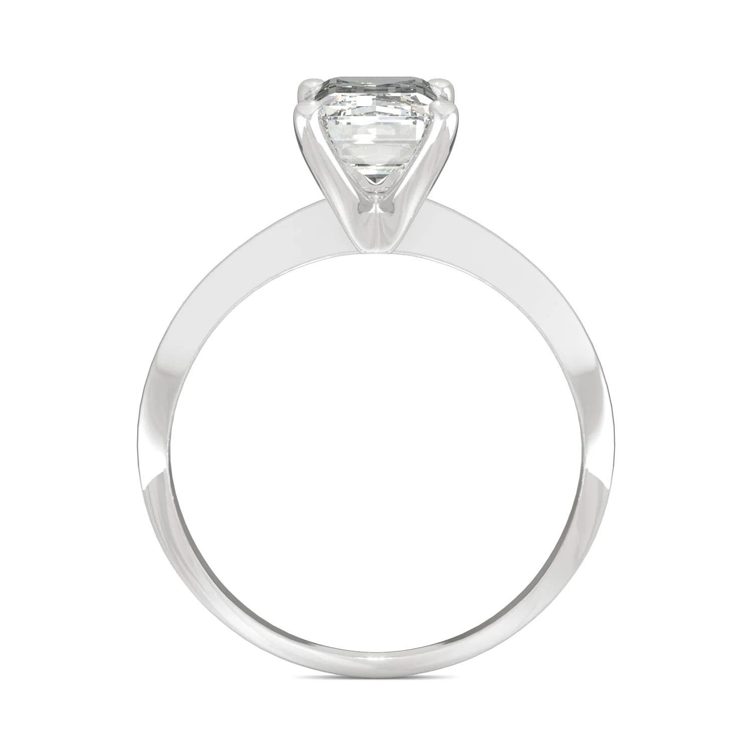2.52 CTW DEW Emerald Moissanite Solitaire Engagement Ring in 14K White Gold - Image 3