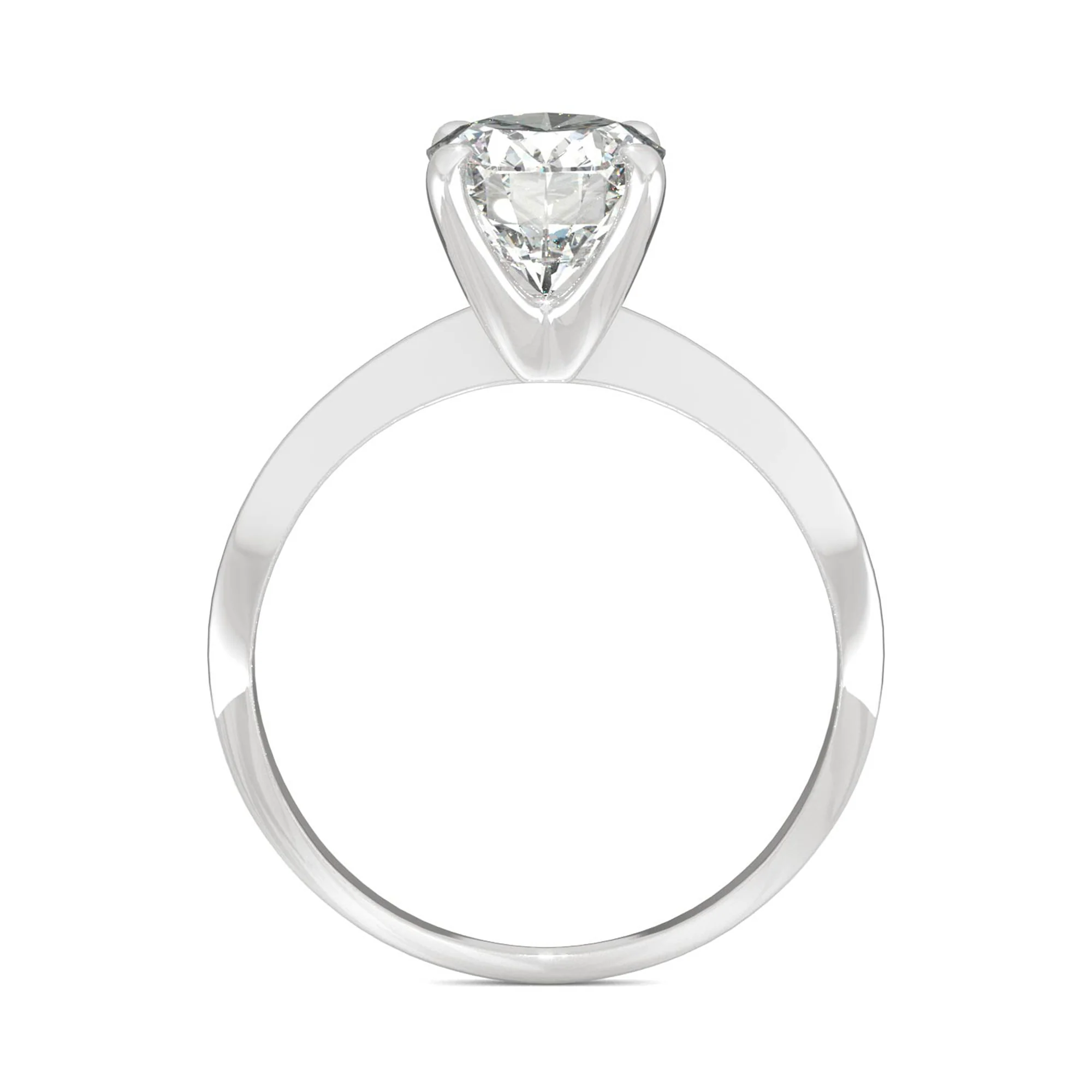 2.10 CTW DEW Oval Moissanite Solitaire Engagement Ring in 14K White Gold - Image 3