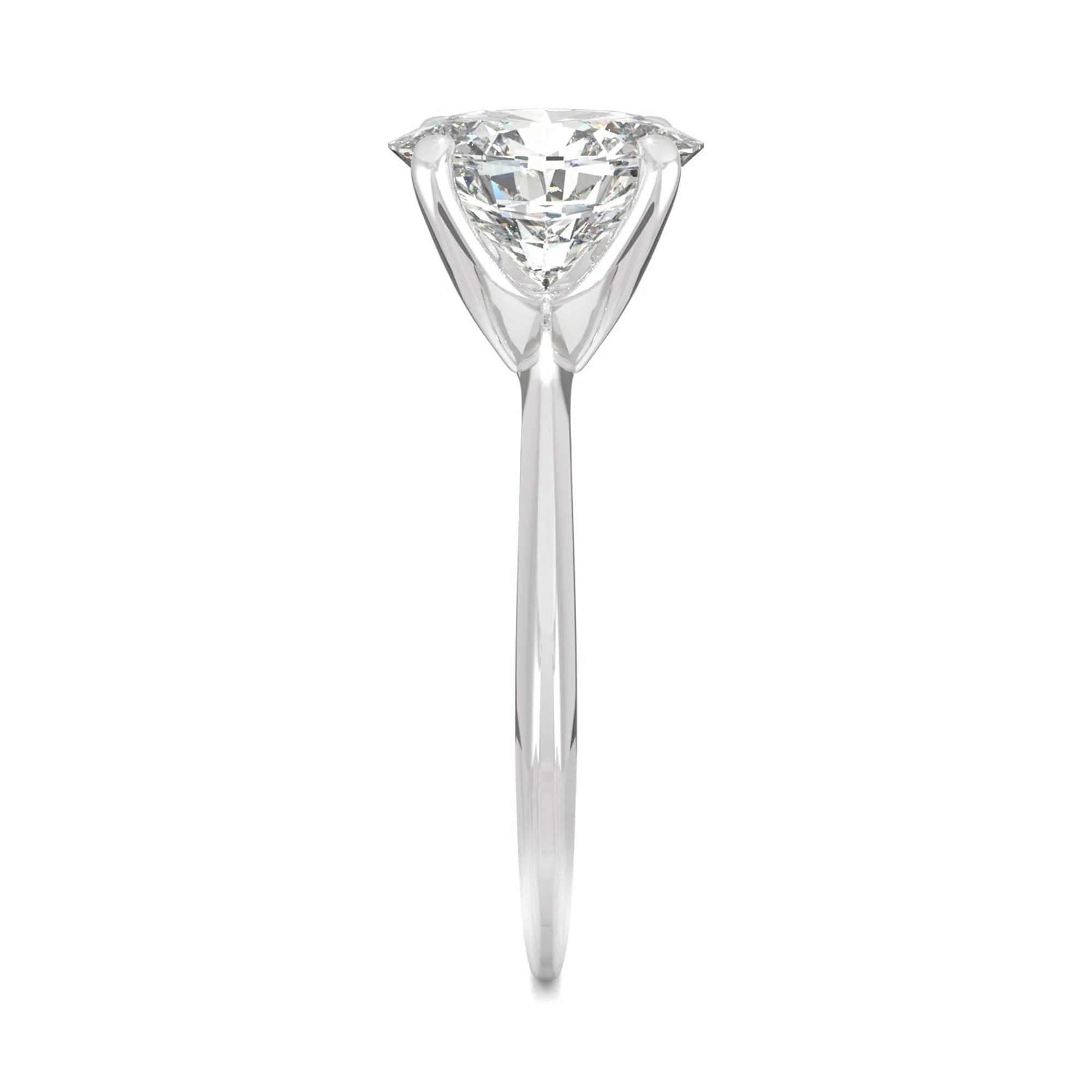 2.10 CTW DEW Oval Moissanite Solitaire Engagement Ring in 14K White Gold - Image 5