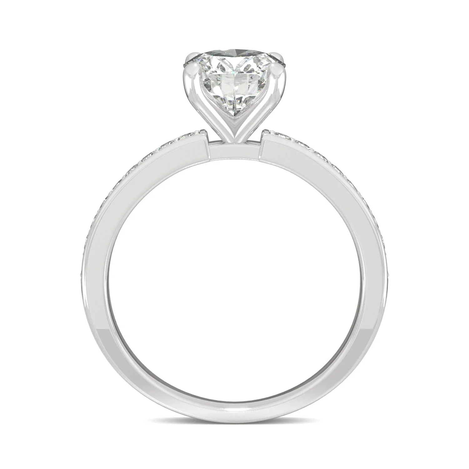 2.28 CTW DEW Oval Moissanite Engagement Ring in 14K White Gold - Image 3