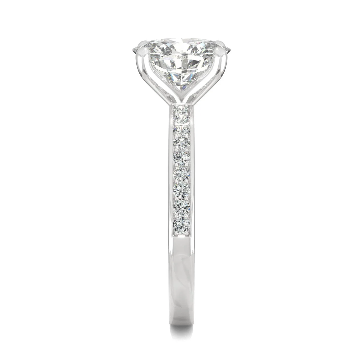 2.28 CTW DEW Oval Moissanite Engagement Ring in 14K White Gold - Image 5